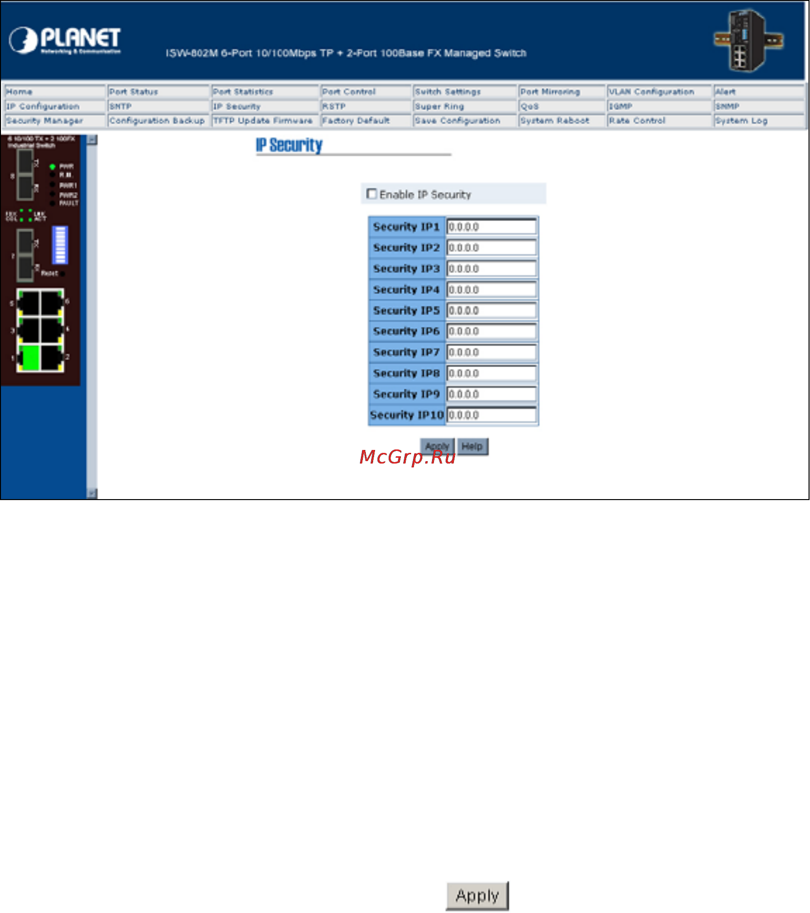 Planet ISW-802M [40/60] Rstp configuration
