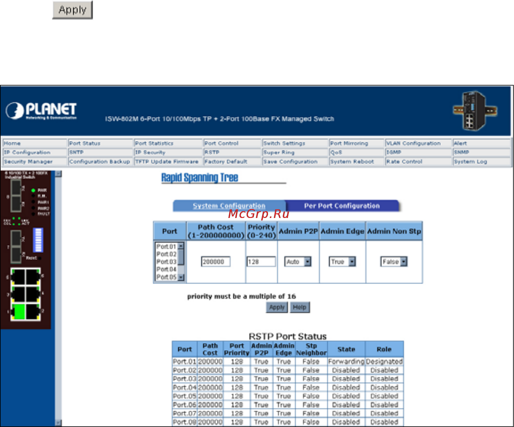 Planet ISW-802M [42/60] Redundant ring