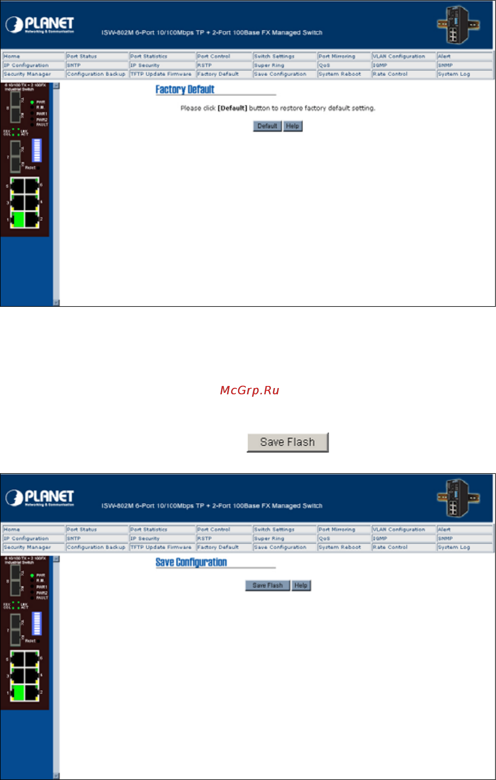 Planet ISW-802M [53/60] Save configuration
