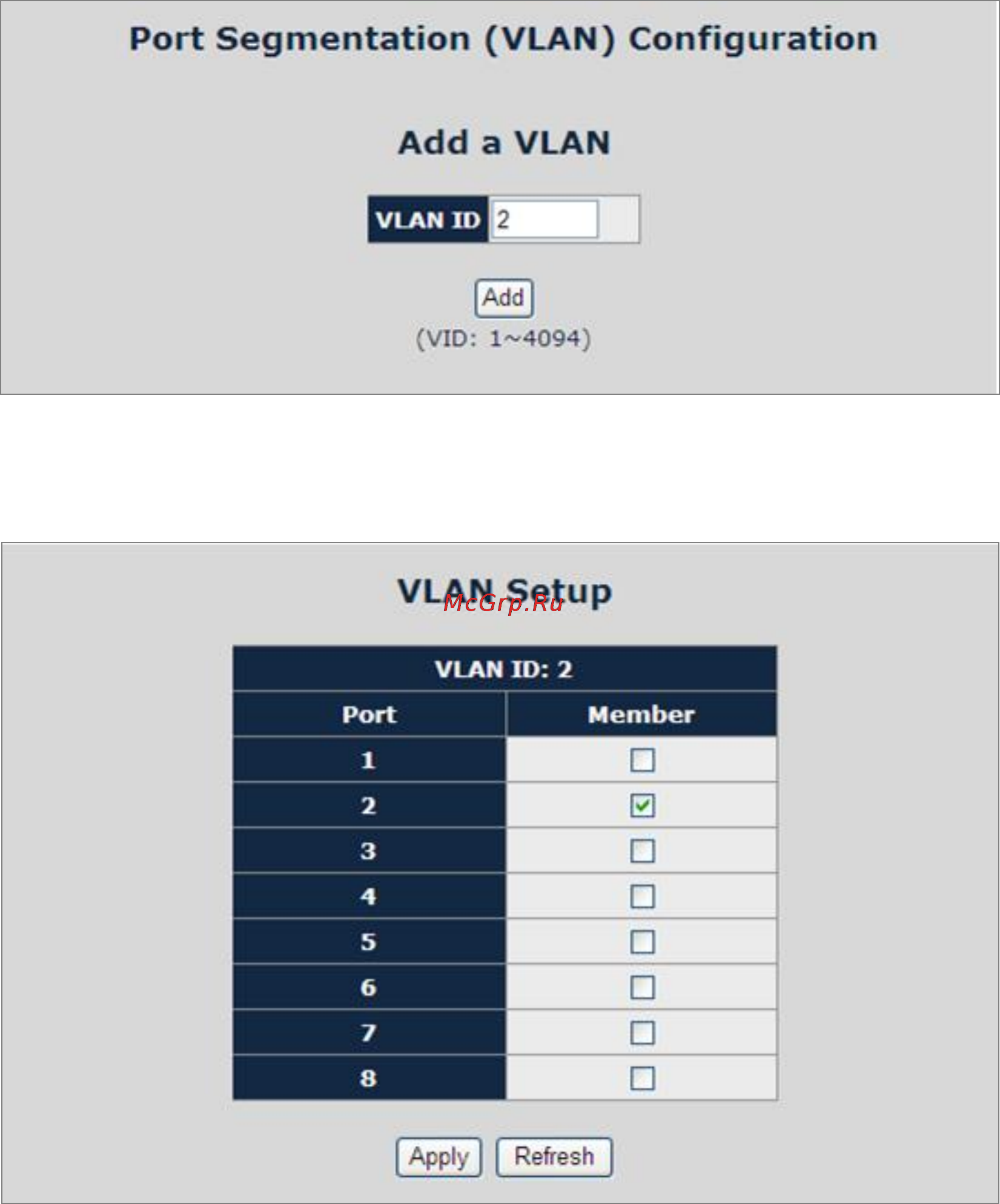 Planet IGS-801 [55/120] Add a vlan group