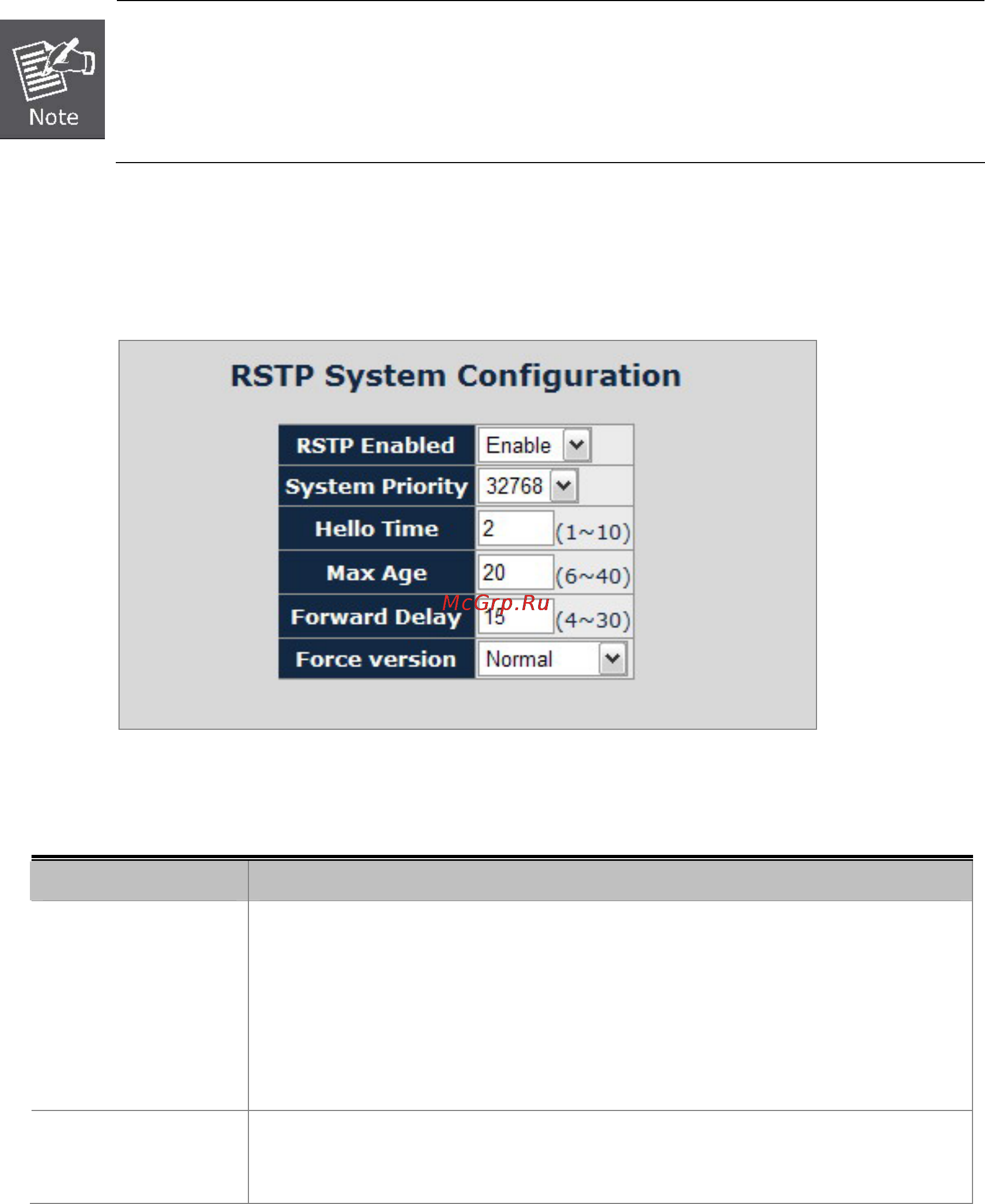 Planet IGS-801 [74/120] Rstp system configuration