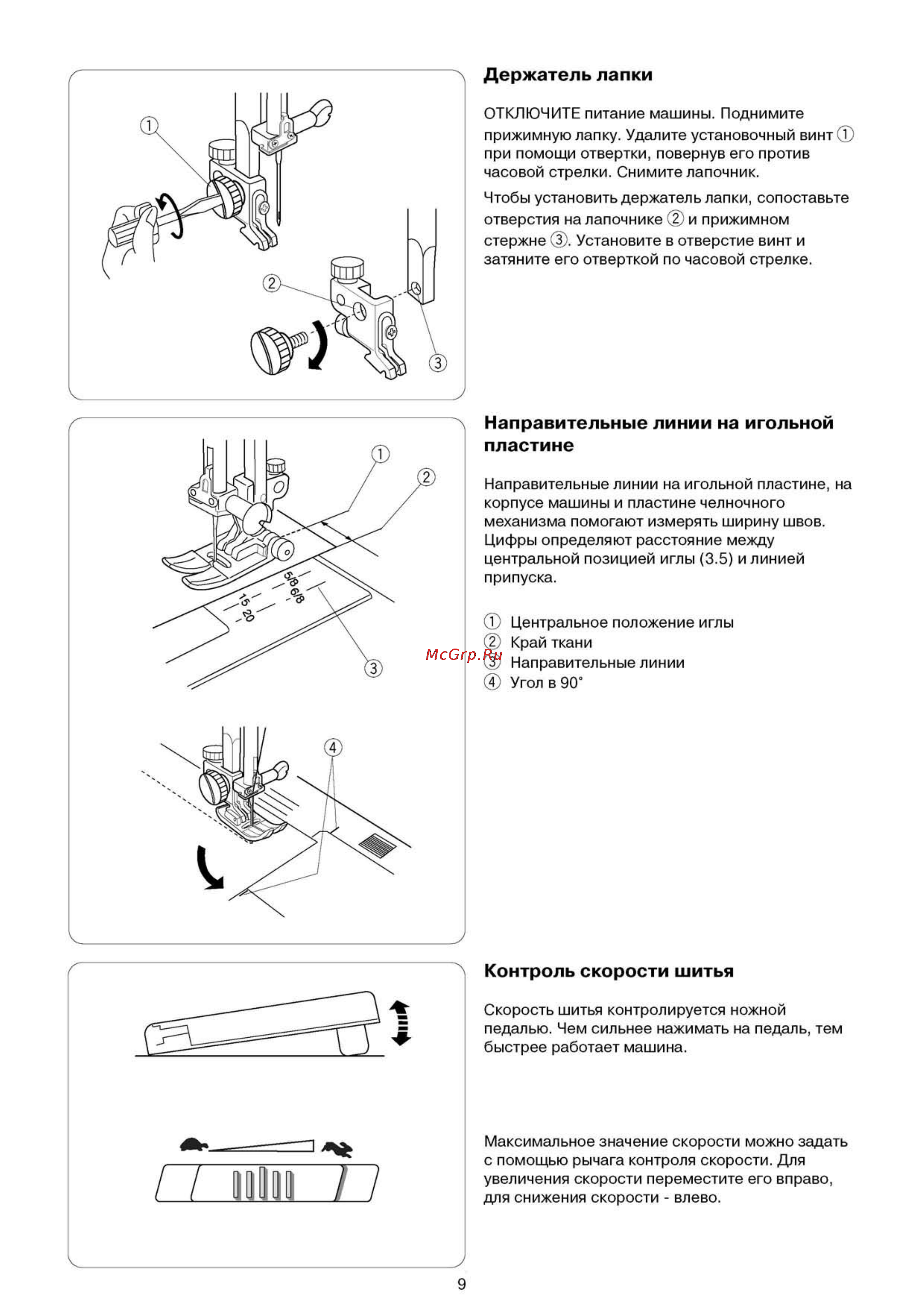 Elna 6200 [10/58] Держатель лапки