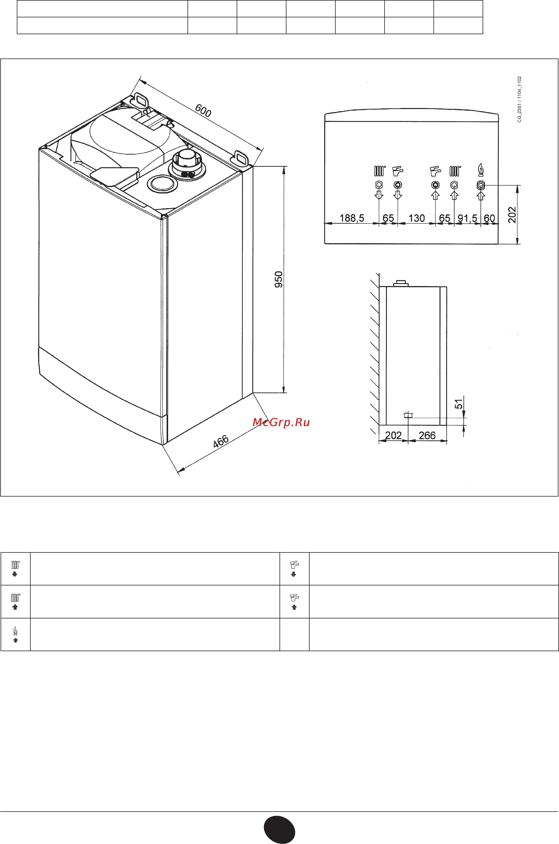 De Dietrich MS 24 BIC [183/292] G 3 4 intrare gaz centrală