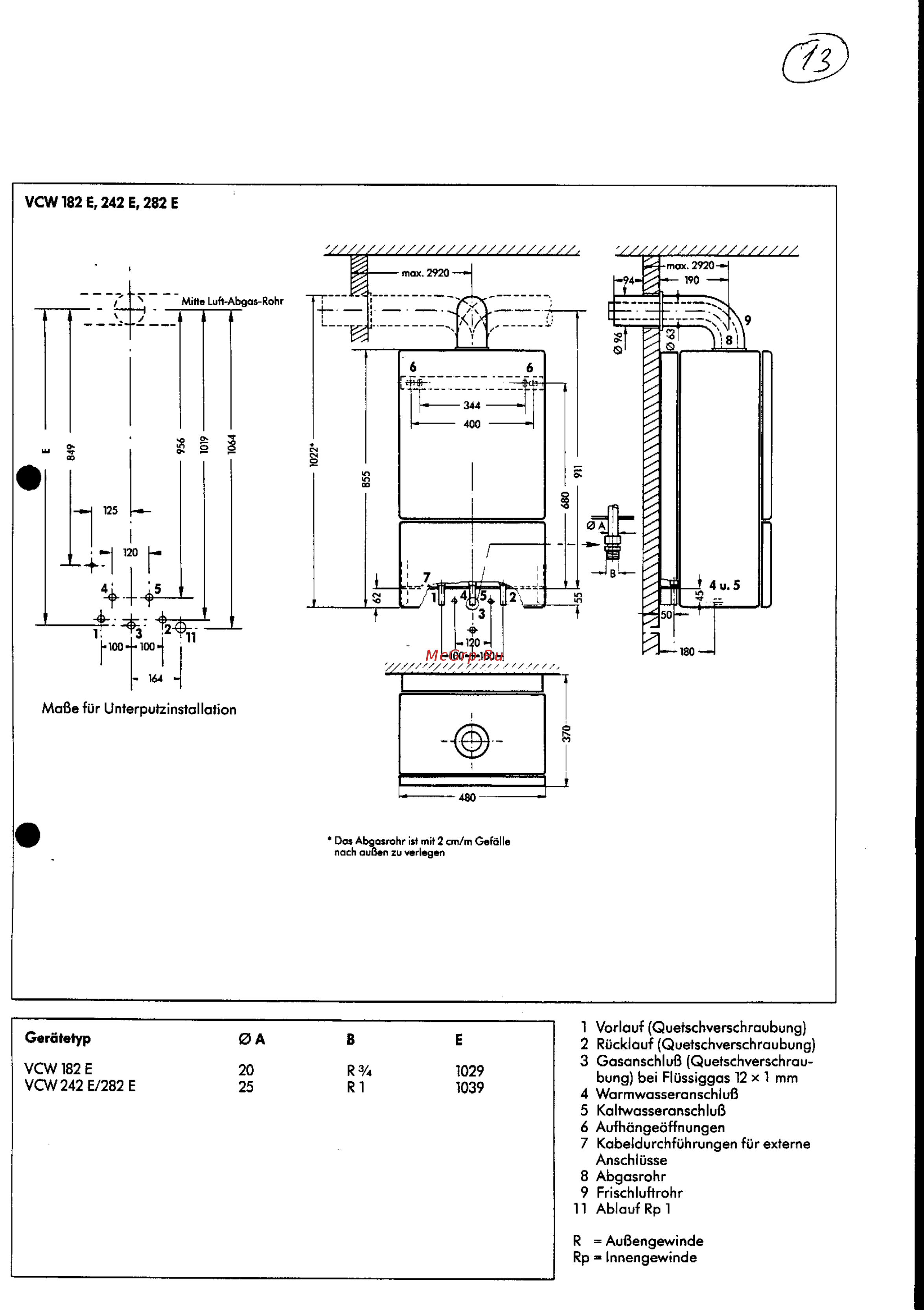 Vaillant VCW 280XEU [13/15] Vcw182 e 242 e 282 e
