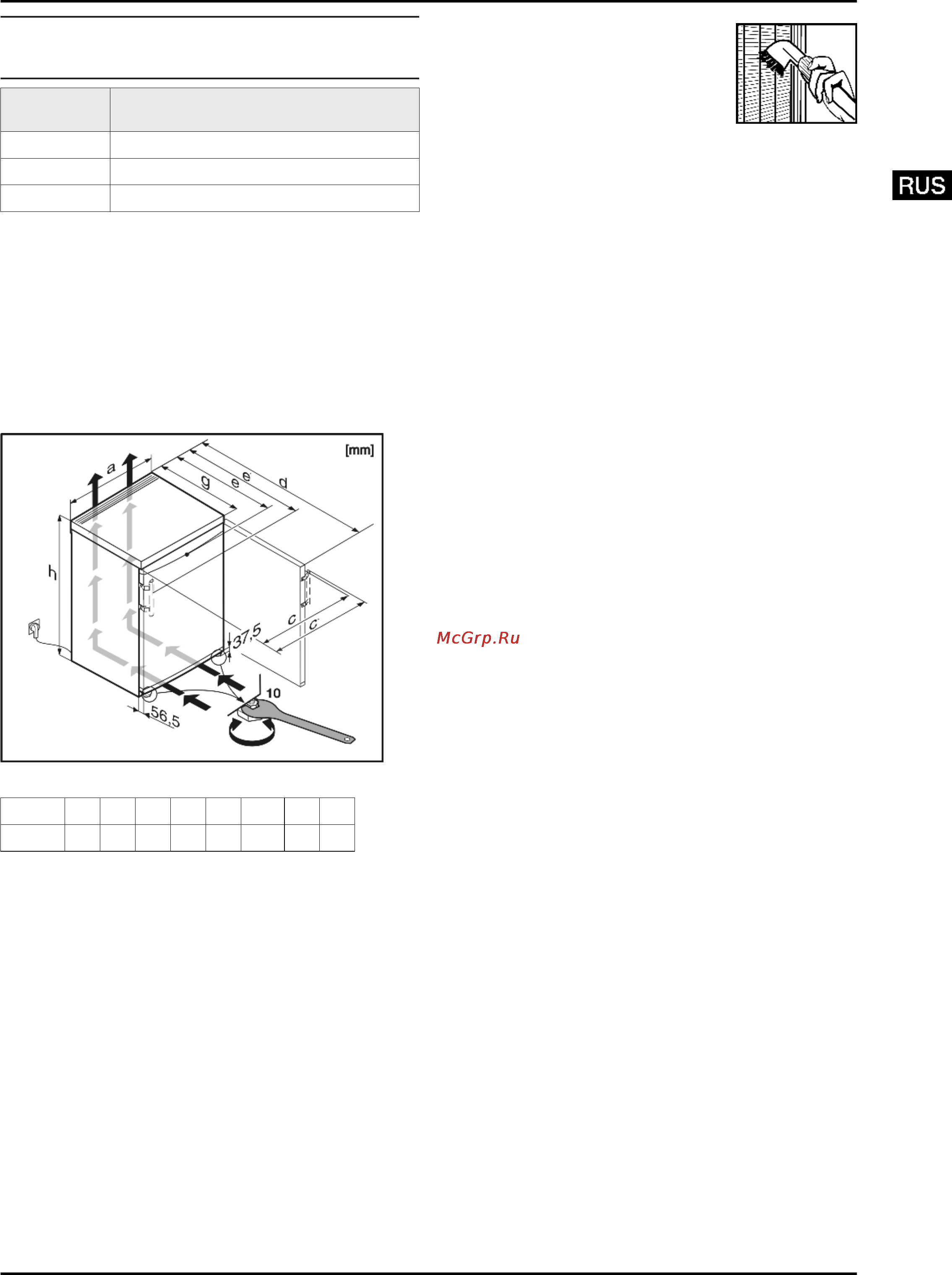 Liebherr gn 1066 [3/12] Габариты для установки