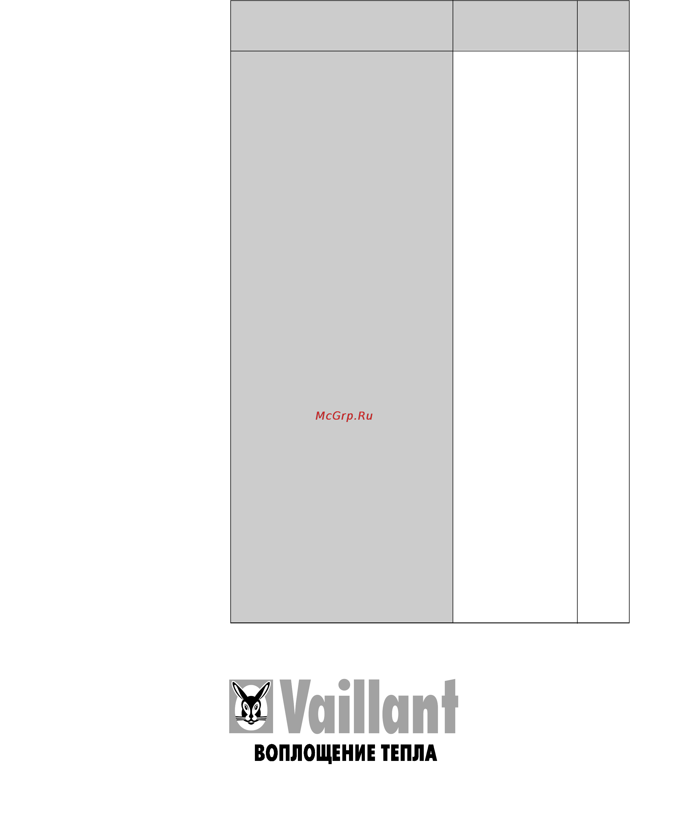 Vaillant MAG 19/2 XZ C [24/24] Технические данные