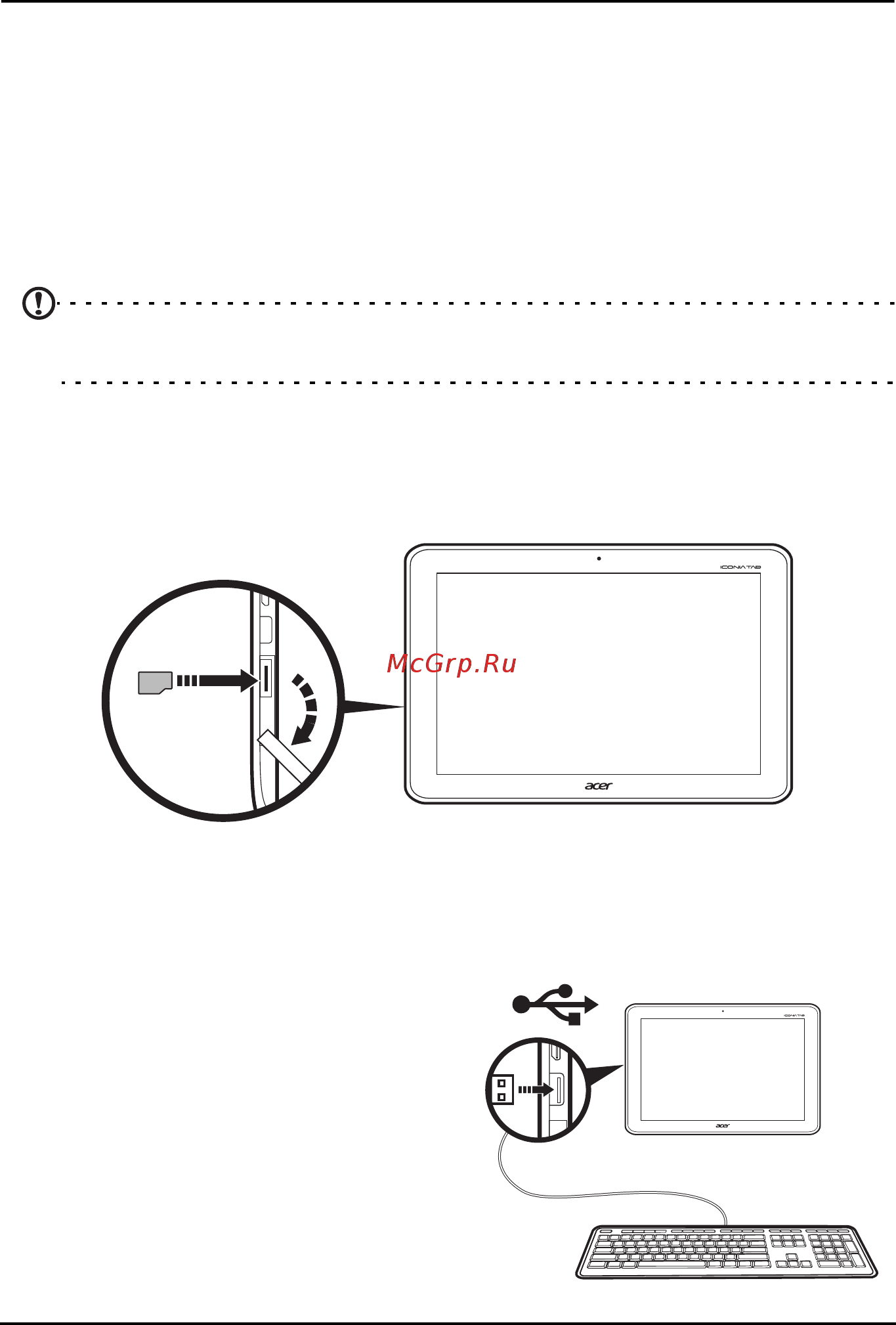 Acer A200 HT.H9TEE.002 32Gb [25/63] Подключение устройств к планшетному пк
