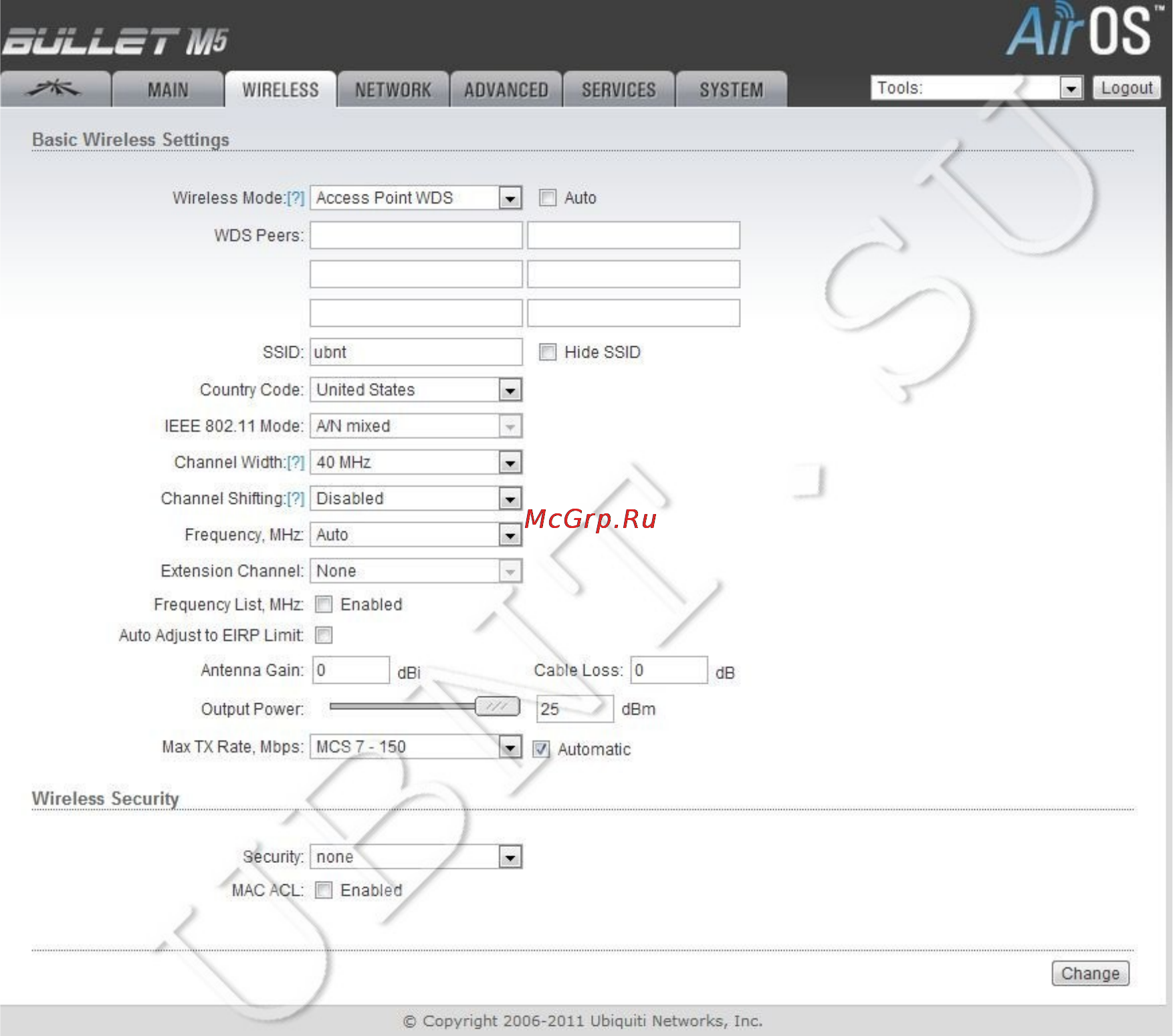 Ubiquiti Bullet M5HP Инструкция по эксплуатации онлайн [6/21] 66673