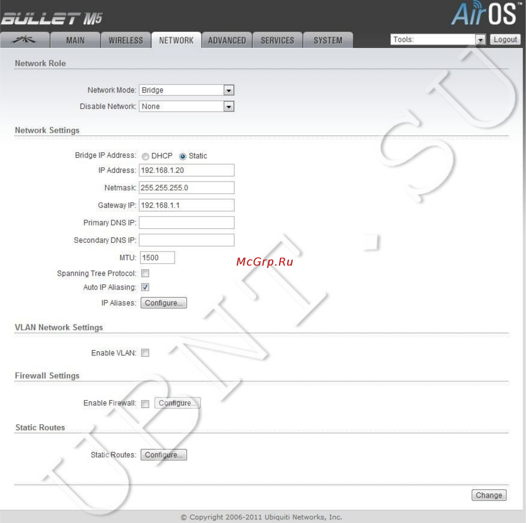 Ubiquiti Bullet M5HP Инструкция по эксплуатации онлайн [8/21] 66673