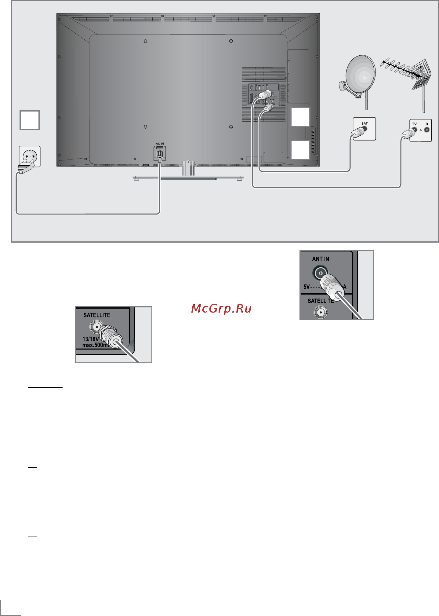 Grundig 55 VLE 9480 SL [8/95] Connection and preparatio