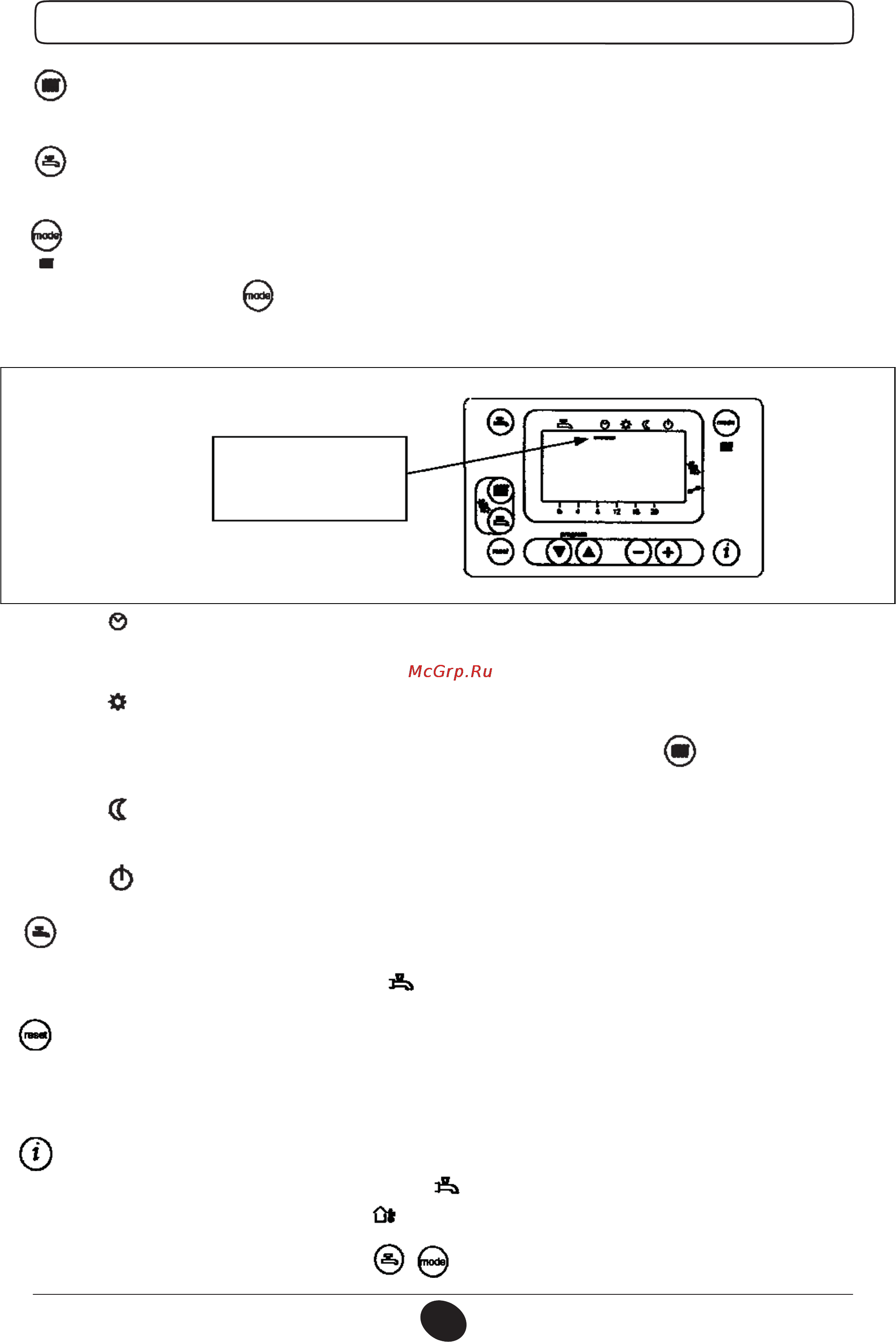 Baxi POWER HT 45-65 [6/34] Описание кнопок