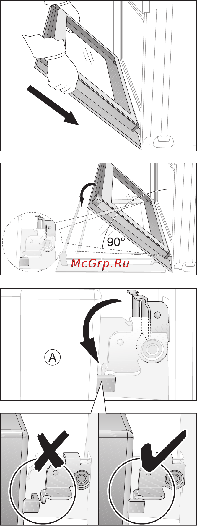 Electrolux EOB32100 X [42/60] Как установить дверь духовки