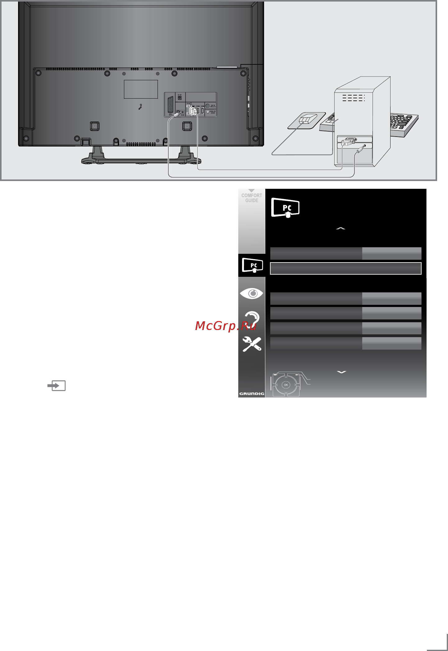 Grundig 32 CLE 5407 BG [53/67] Operation as a pc monito