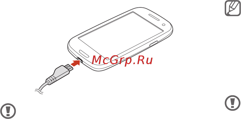 Samsung Galaxy S III GT-i9300 Marble/White [13/42] Когда аккумулятор полностью зарядится 3 отсоедините зарядное устройство сначала от мобильного устройства а затем от розетки