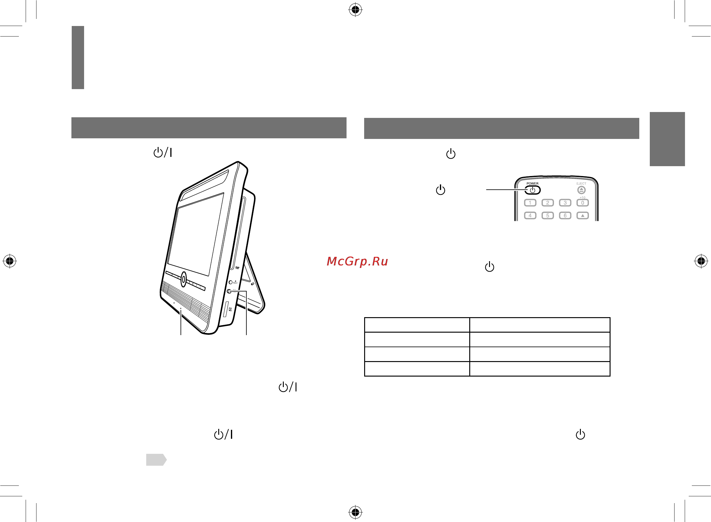 Toshiba SDP121ATKR [33/84] Включение выключение питания