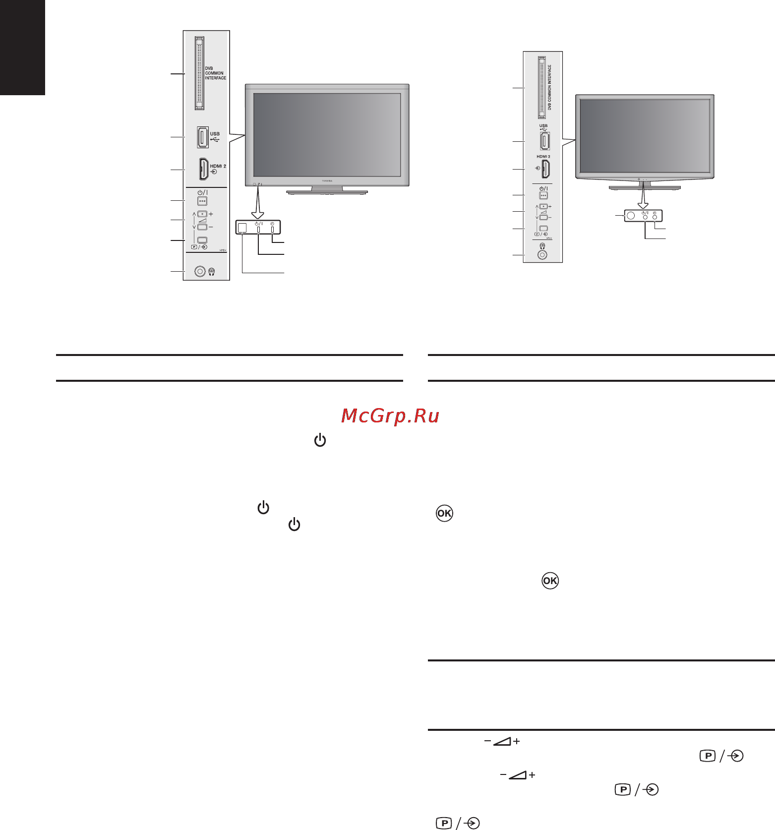 Toshiba 32 AV934RB [10/61] Включение
