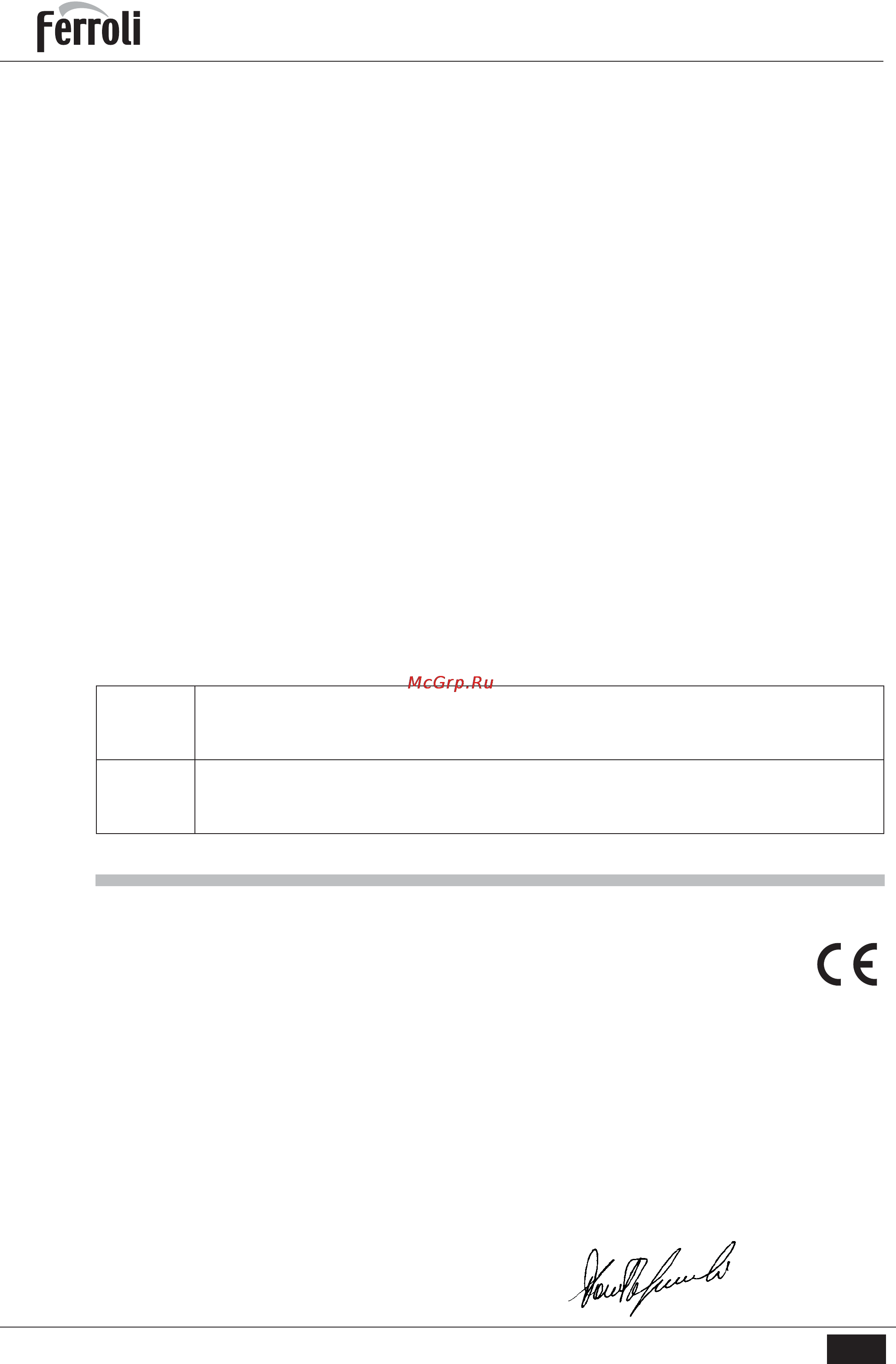 Ferroli SUN M 10 [2/26] Декларация соответствия