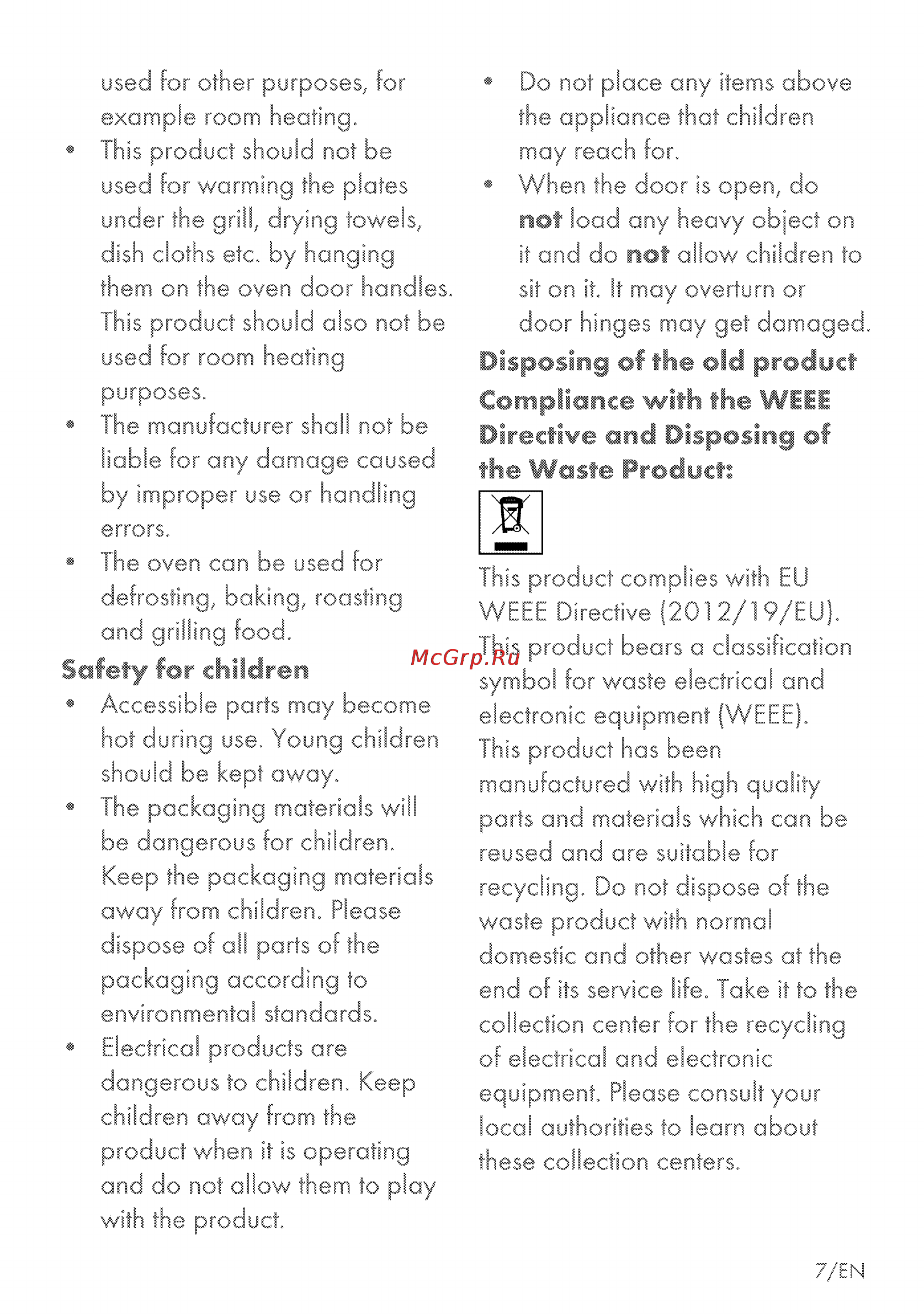 Grundig GEBC 11000 X [35/56] Disposing of the id product compliance with the weee directive and disposing of the waste product