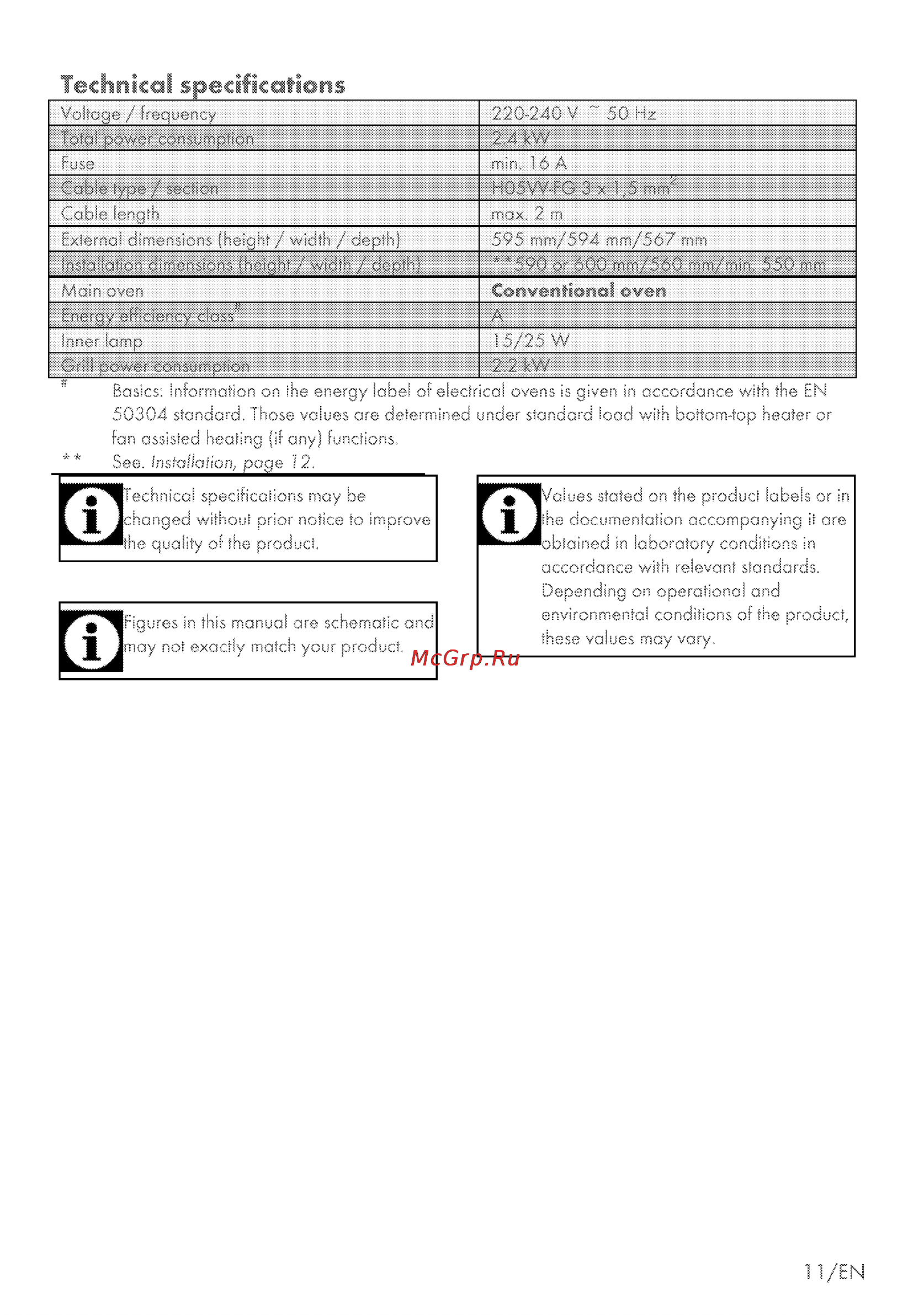 Grundig GEBC 11000 X [39/56] Technical specifications