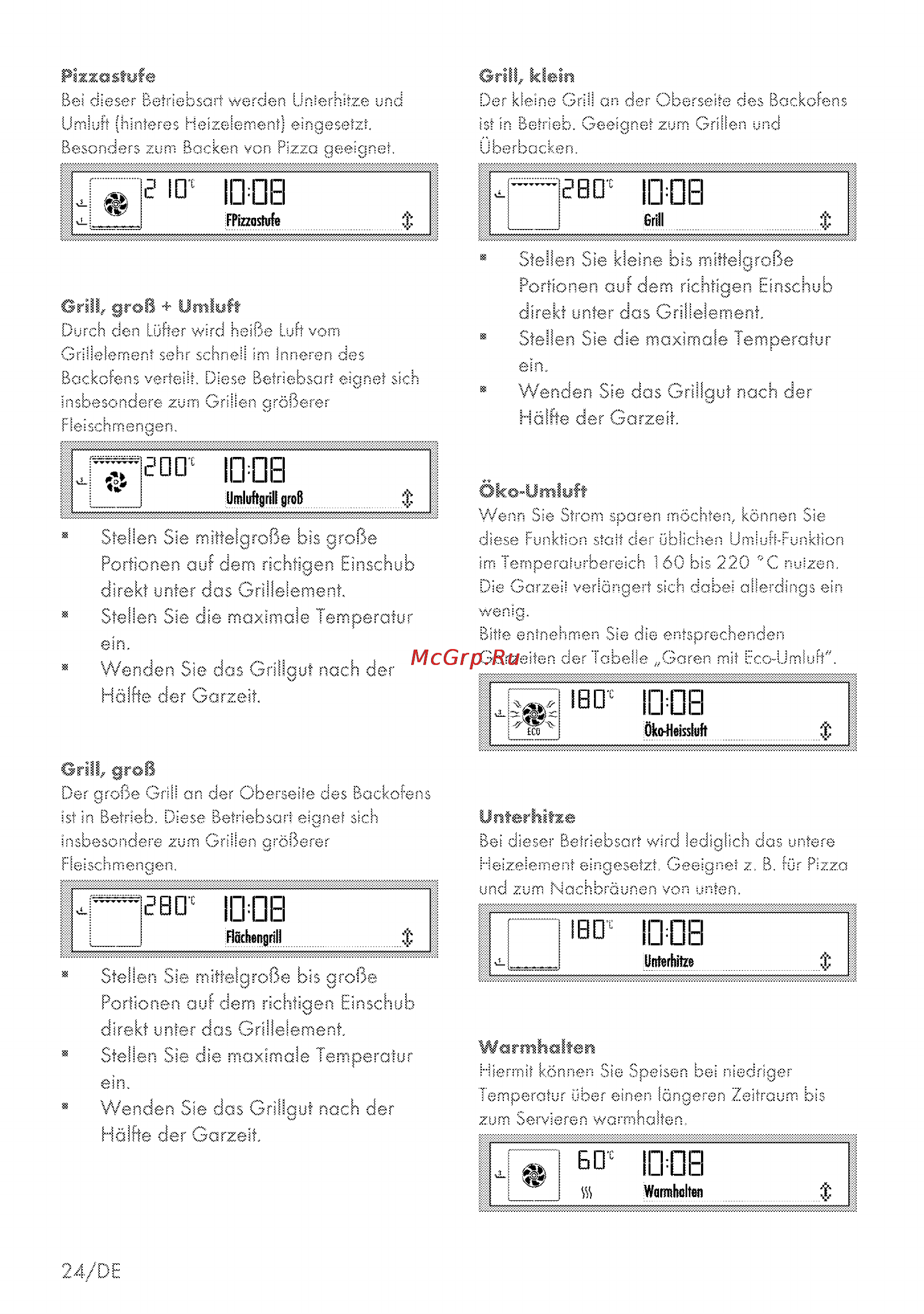 Grundig GEZDS 47000 B [24/84] Stehen sie die maximale temperatur
