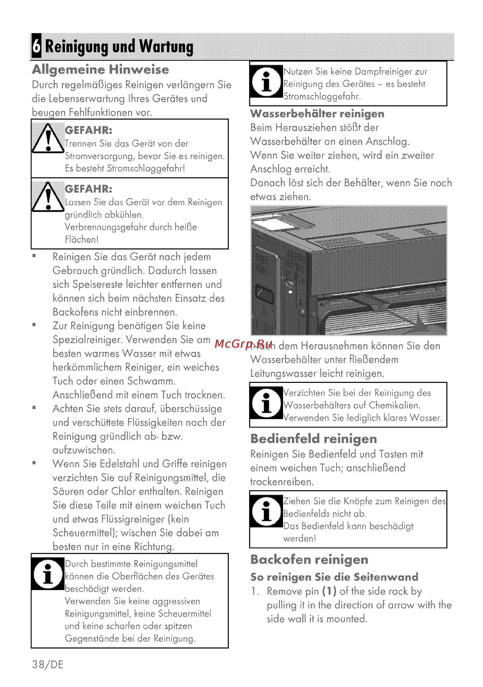 Grundig GEZDS 47000 B [38/84] Reinigung und wartung