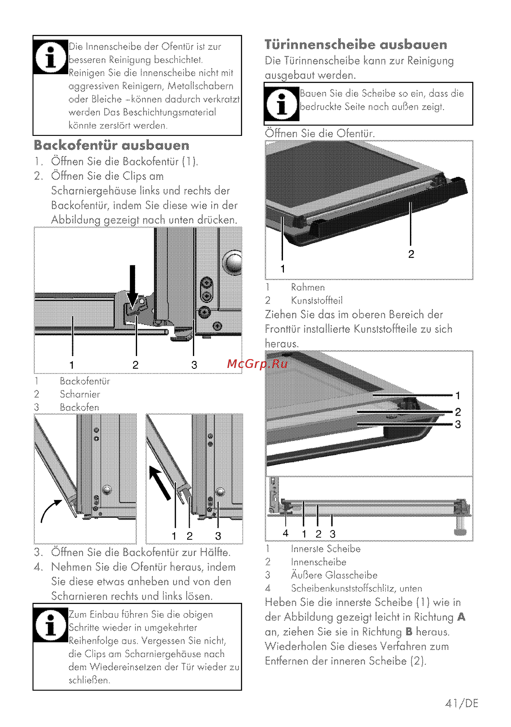 Grundig GEZDS 47000 B [41/84] Backofentür ausbauen