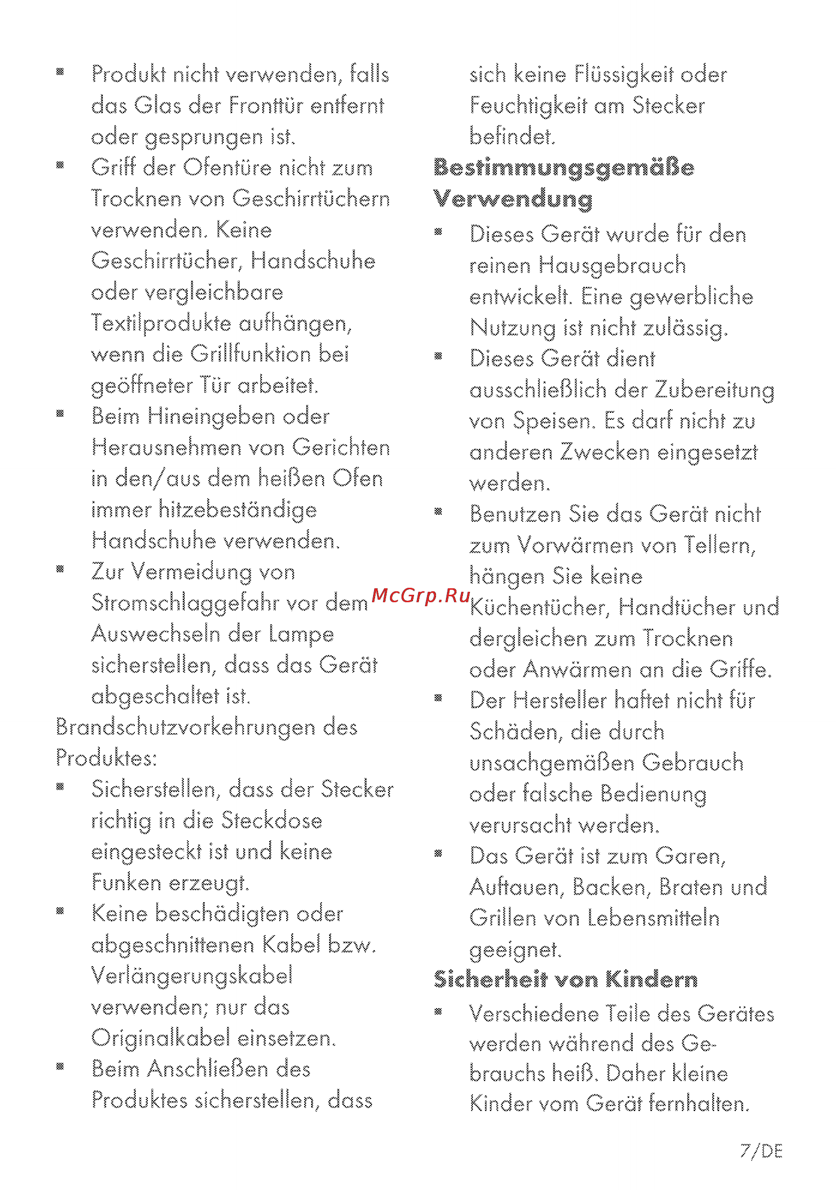 Grundig GEZDS 47000 B [7/84] Bestimmungsgemäße verwendung
