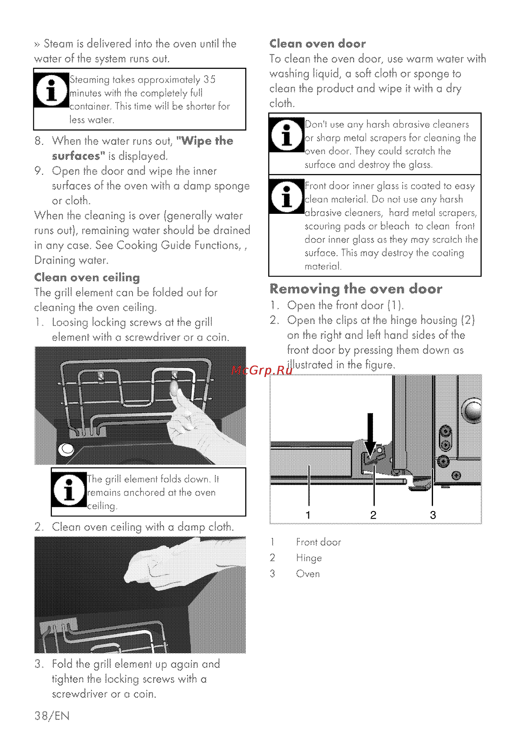 Grundig GEZDS 47000 B [80/84] Removing the oven door