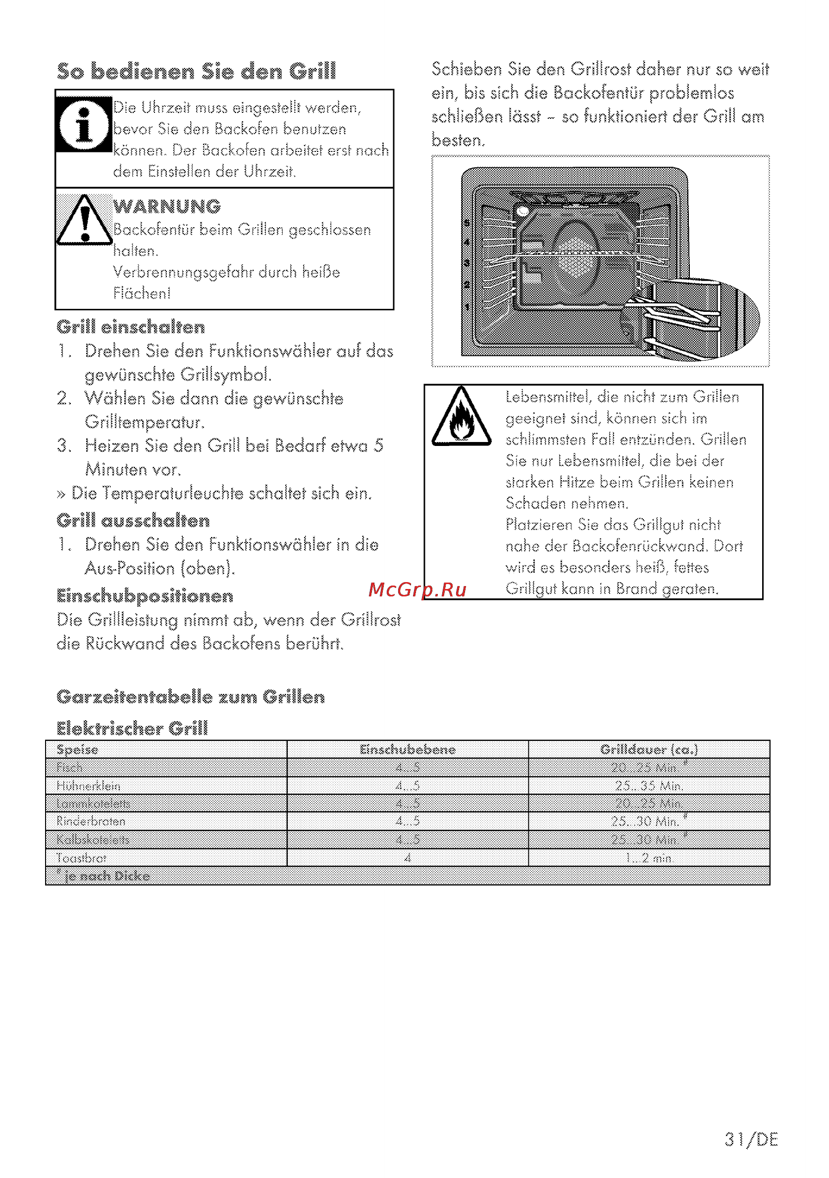 Grundig GEBM 34000 X [31/72] So bedienen sie den grill