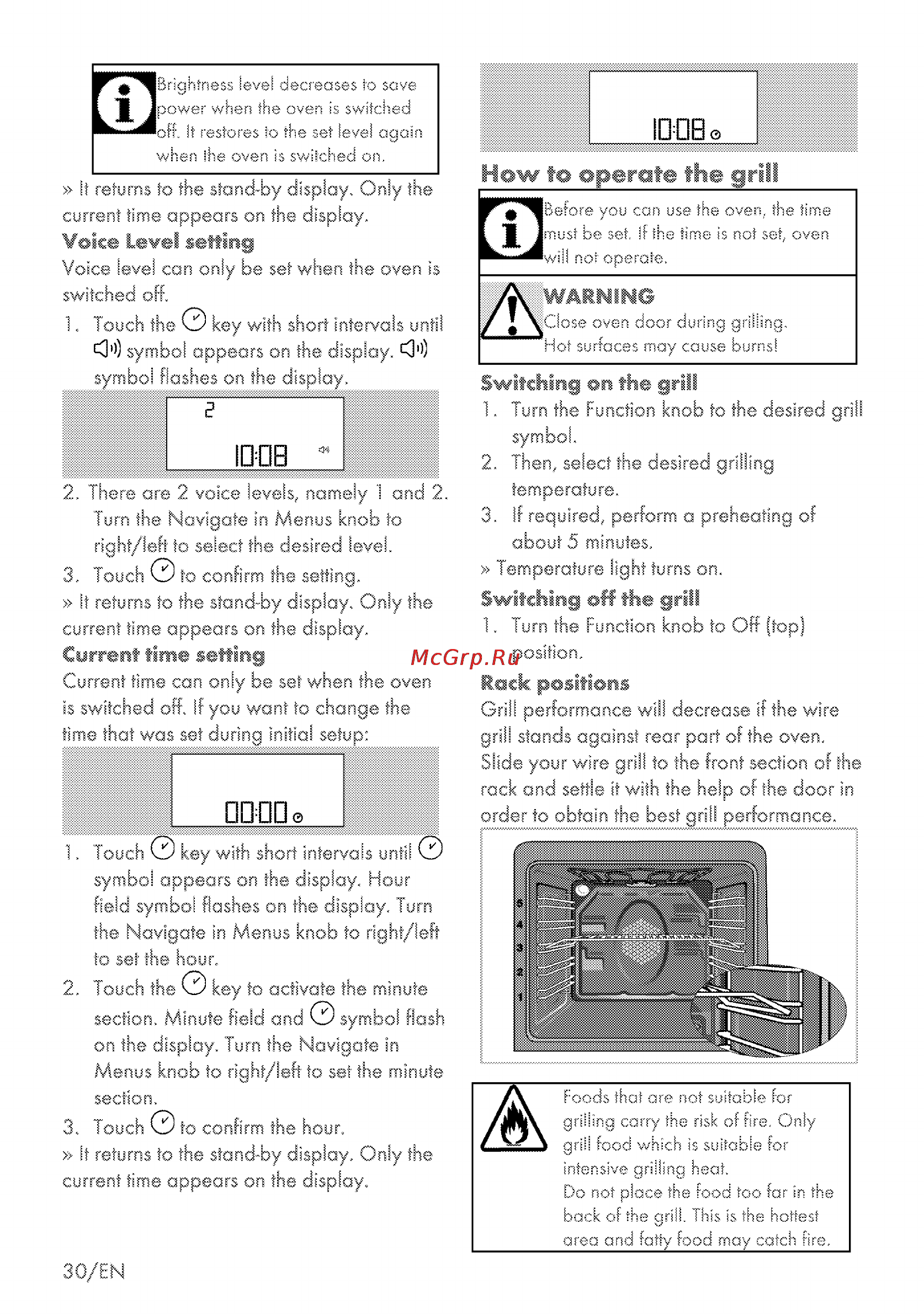 Grundig GEBM 34000 X [64/72] How to operate the grill