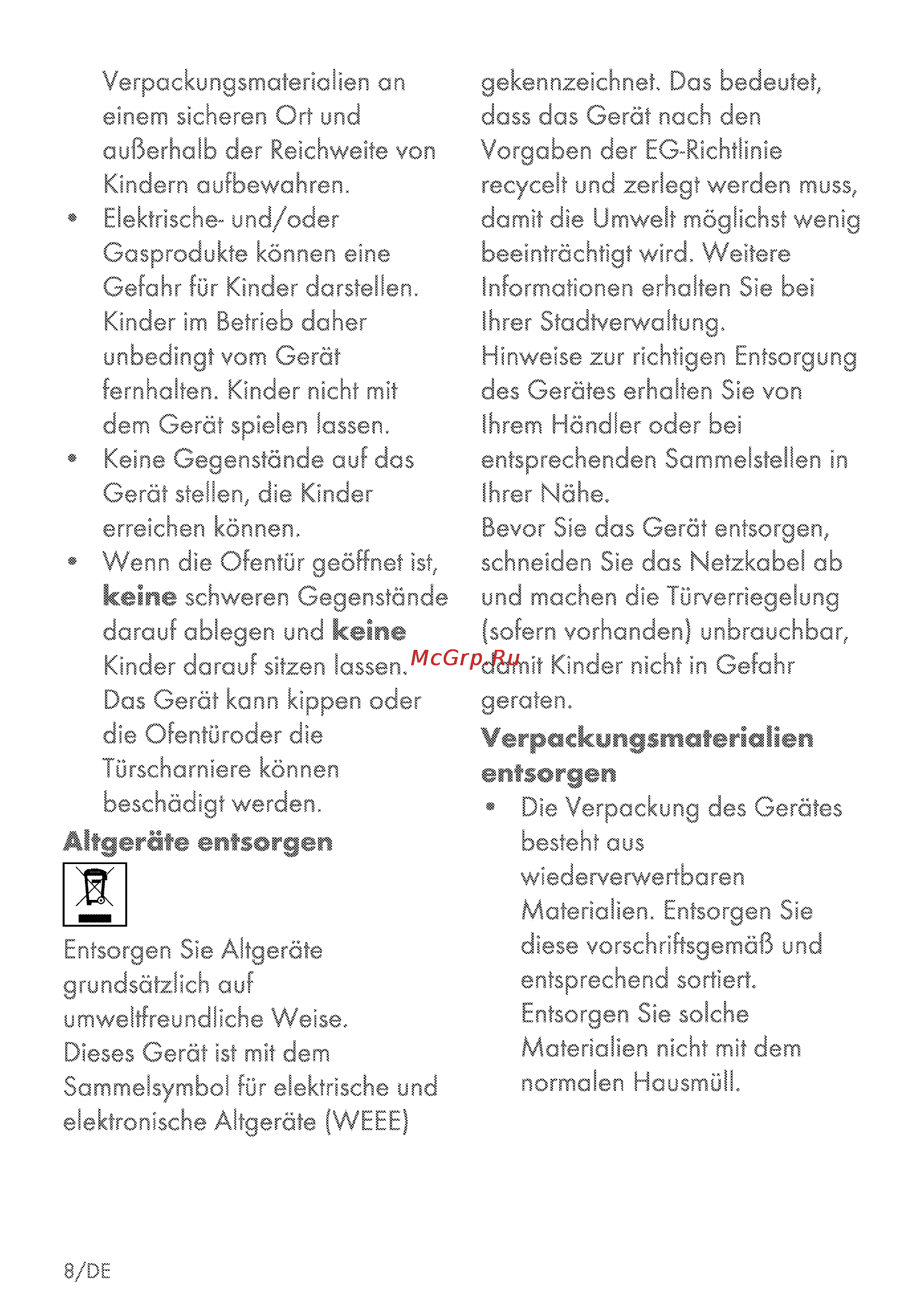 Grundig GEBM 34000 X [8/72] Altgeräte entsorgen