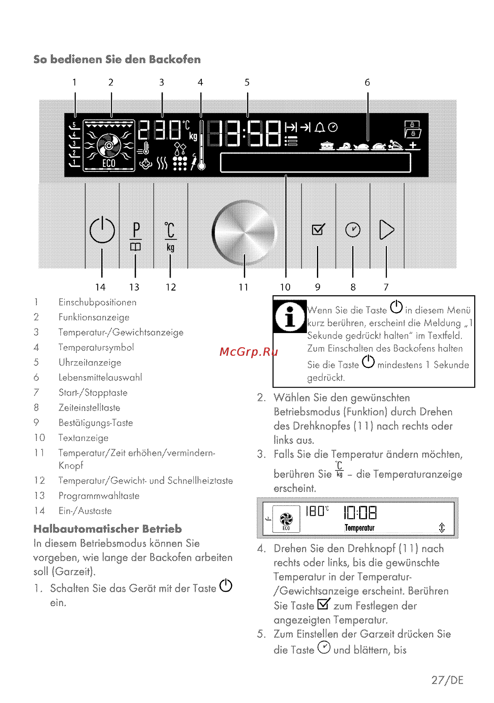Grundig GEBM 46000 B [27/80] Halböotomatischer betrieb