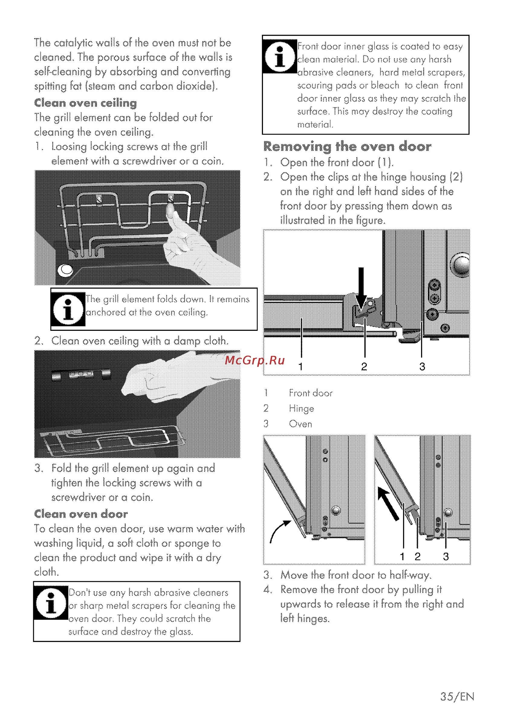 Grundig GEBM 46000 B [75/80] Removing the oven dear