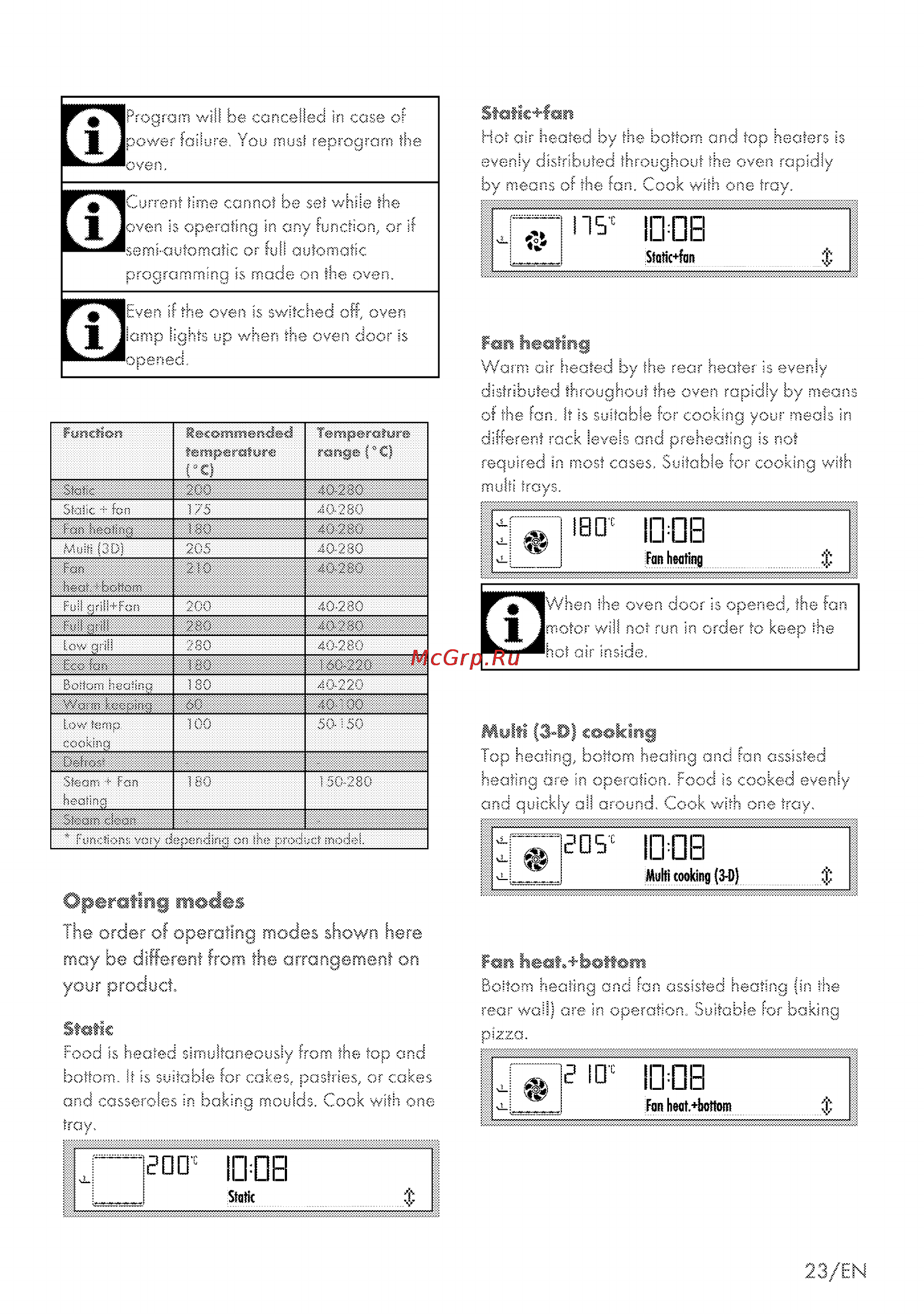 Grundig GEBD 47000 B [65/88] Operating modes