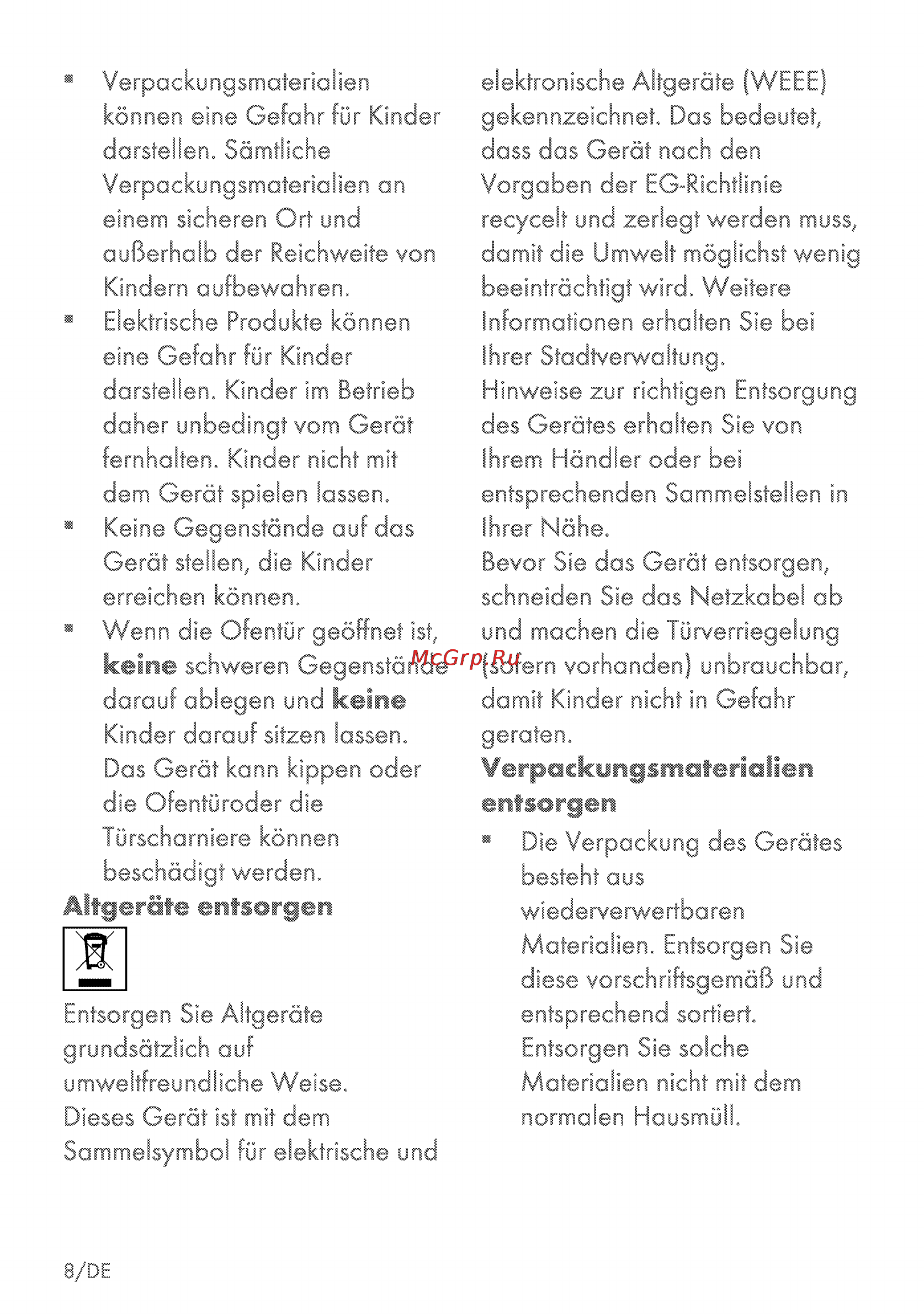 Grundig GEBD 47000 B [8/88] Altgeräte entsorgen
