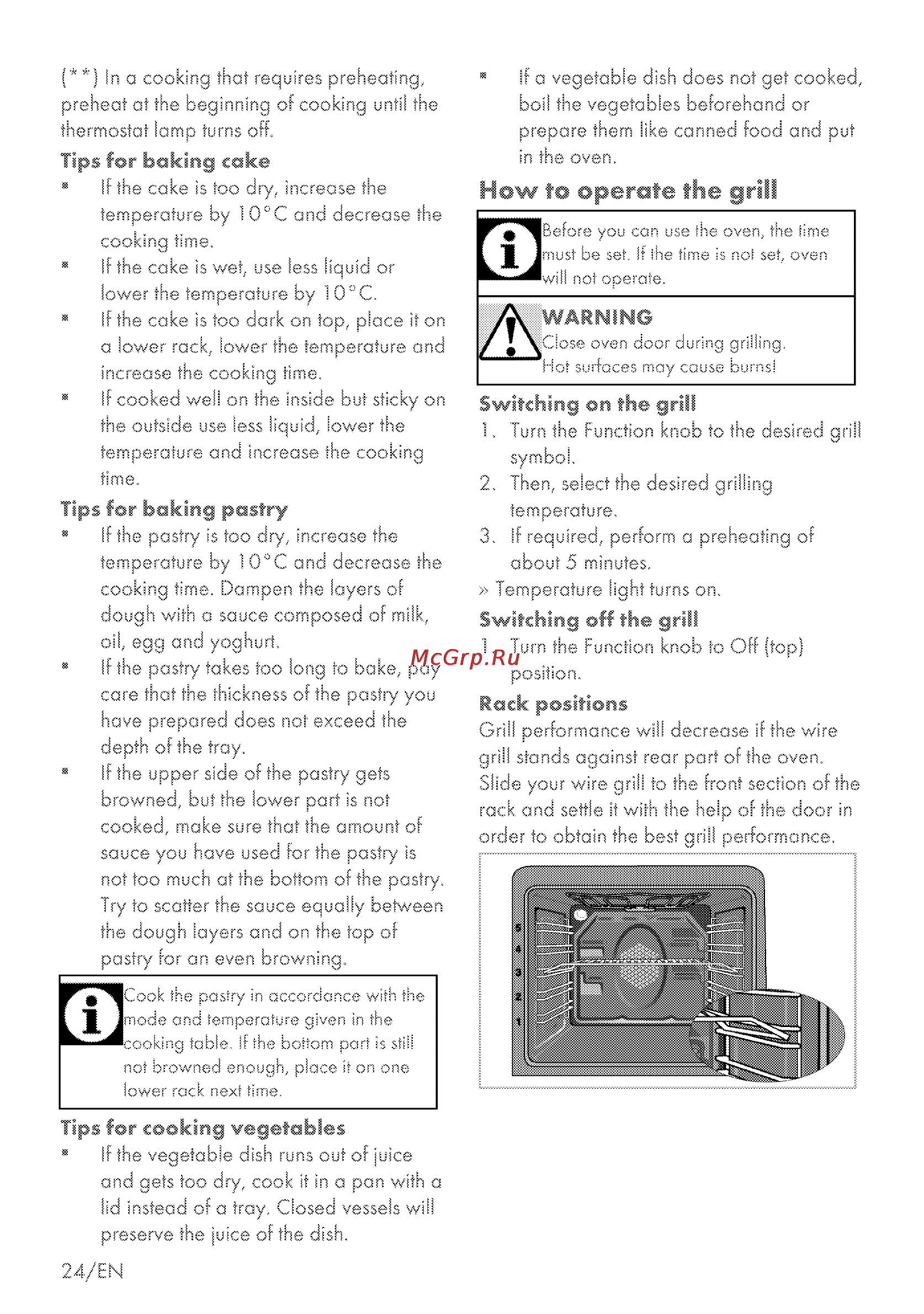 Grundig GEBM 13000 X [54/64] How to operate the grill