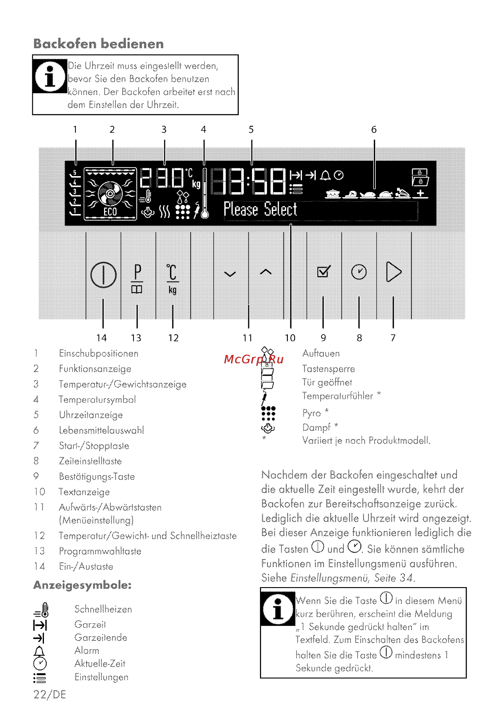Grundig GEZM 47000 B [22/80] Backofen bedienen