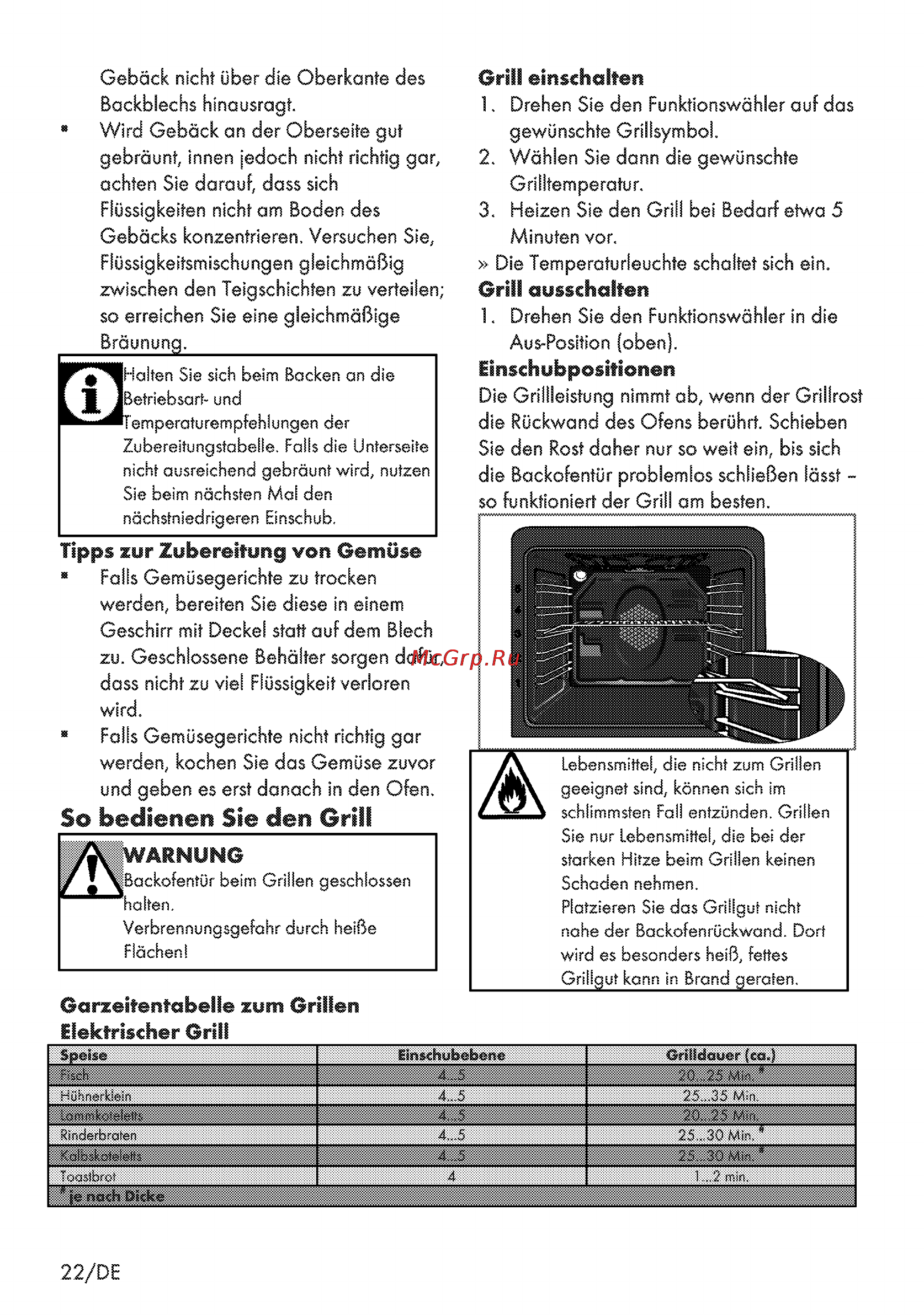 Grundig GEHC 11000 X [22/56] So bedienen sie den grill