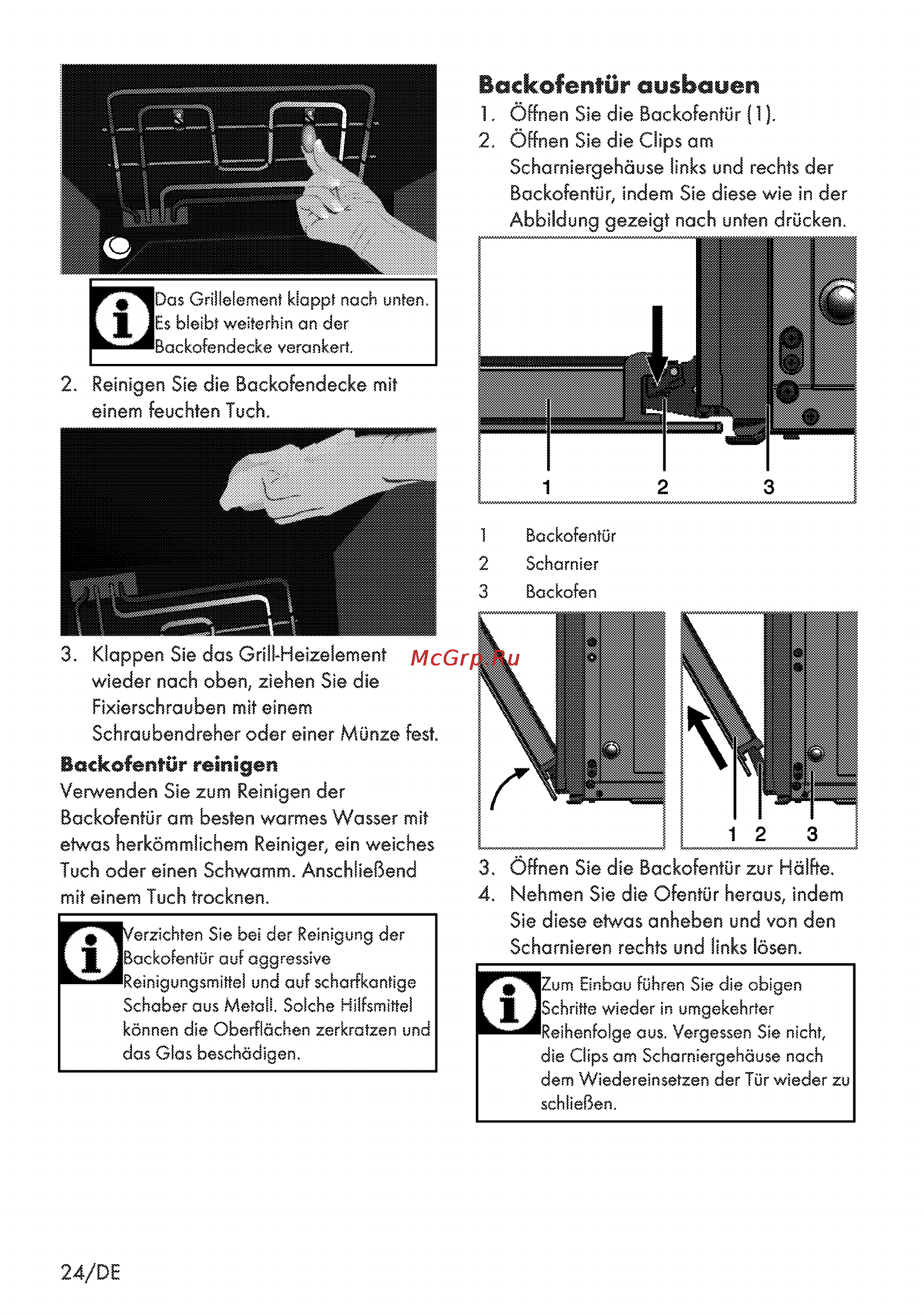 Grundig GEHC 11000 X [24/56] Backofentür ausbauen