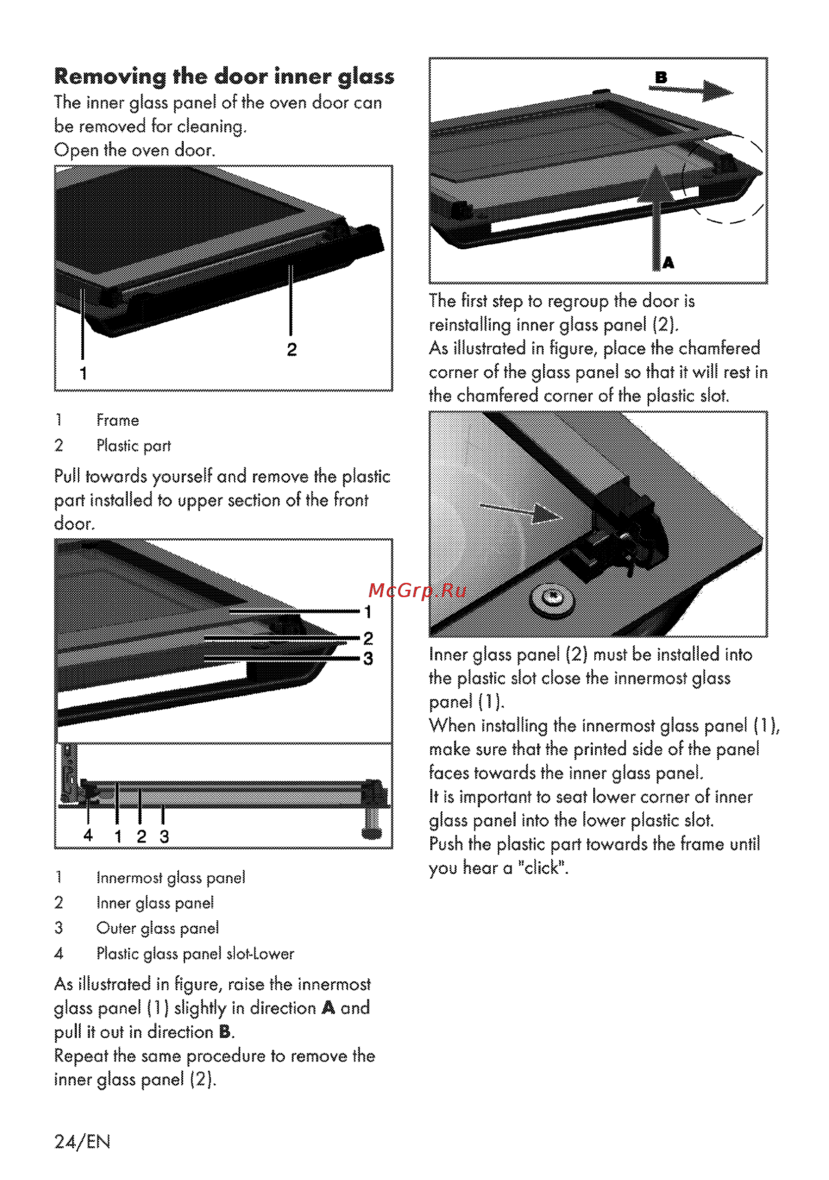 Grundig GEHC 11000 X [50/56] Removing the door inner glass