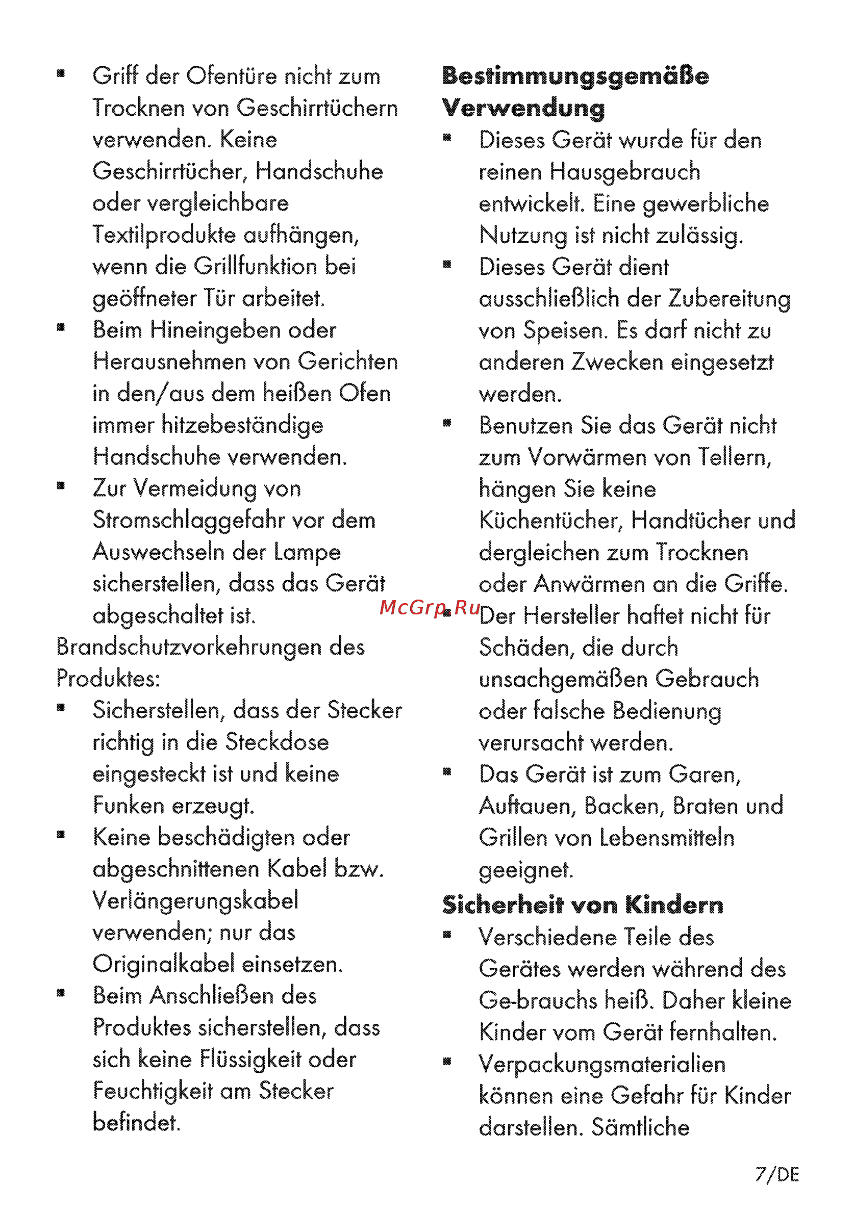 Grundig GEHC 11000 X [7/56] Bestimmungsgemäße verwendung