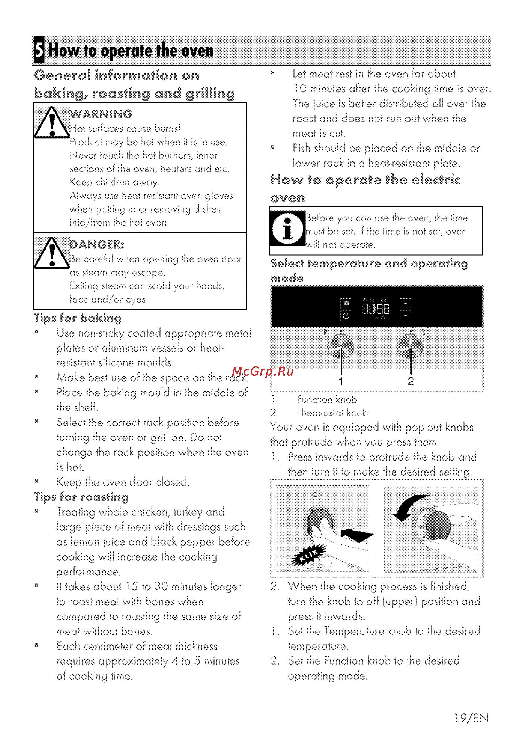 Grundig GEHE 13000 X [49/60] How to operate the oven