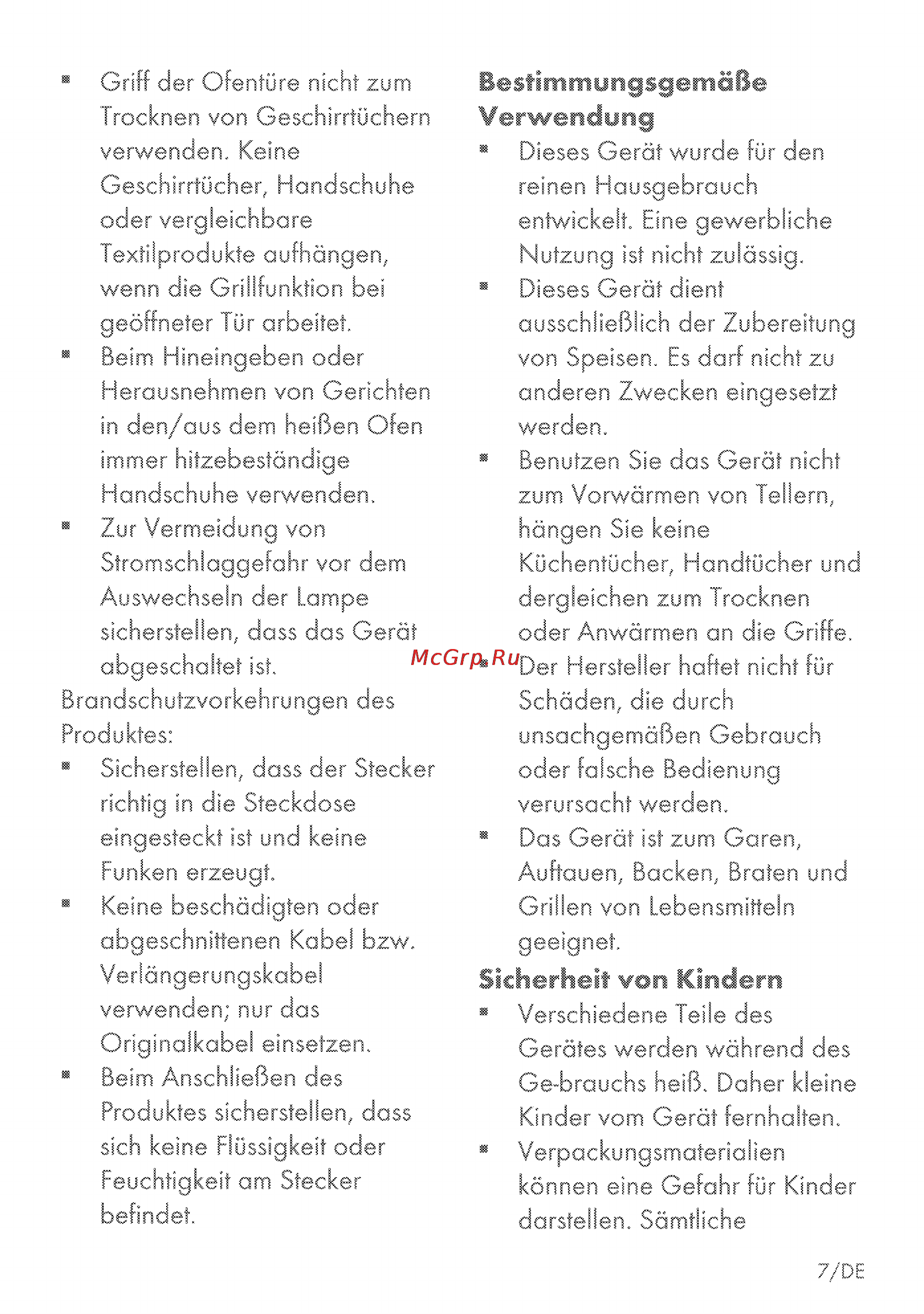 Grundig GEHE 13000 X [7/60] Bestimmungsgemäße verwendung