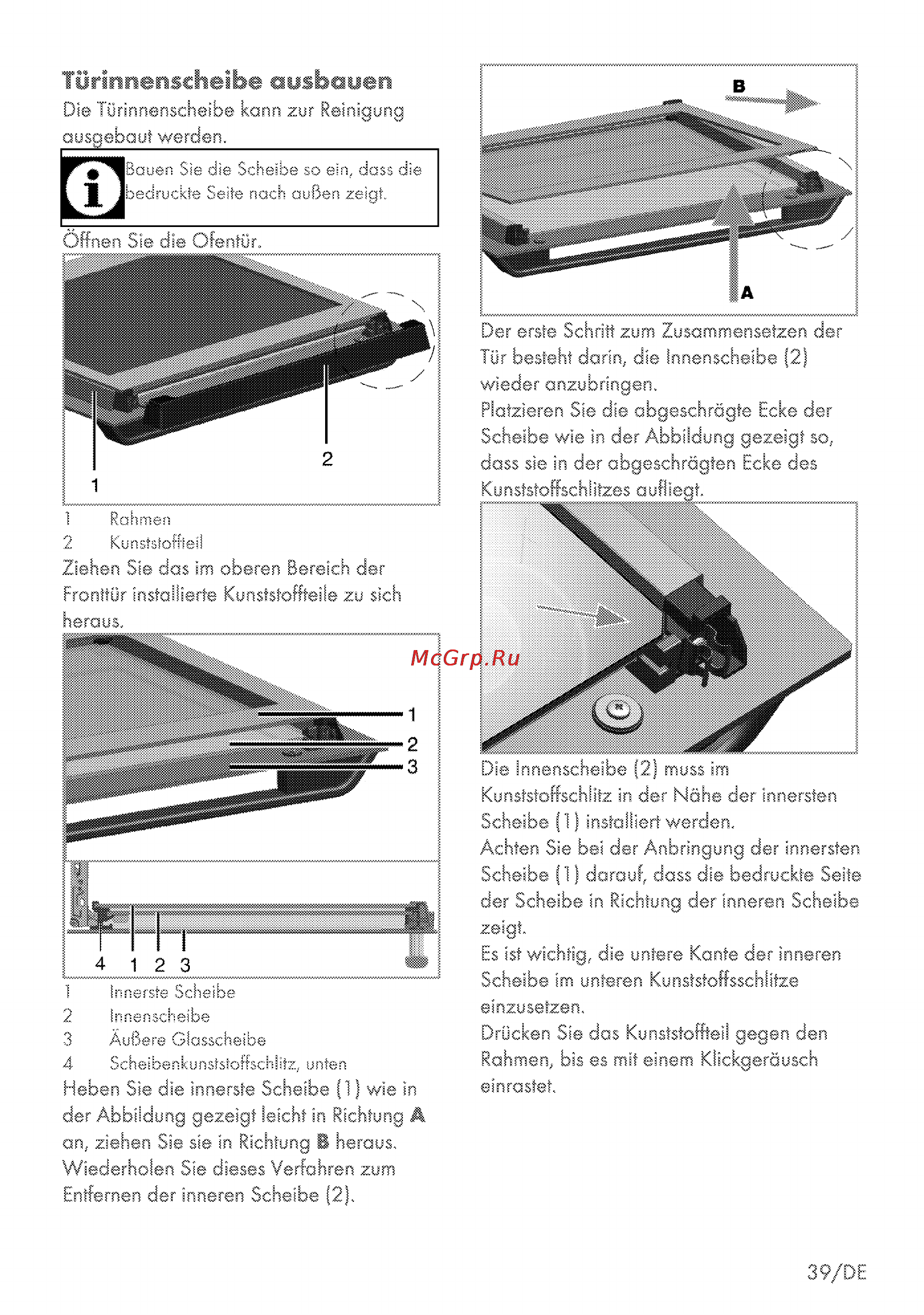 Grundig GEHM 46000 B [39/80] Türinnenscheibe ausbauen