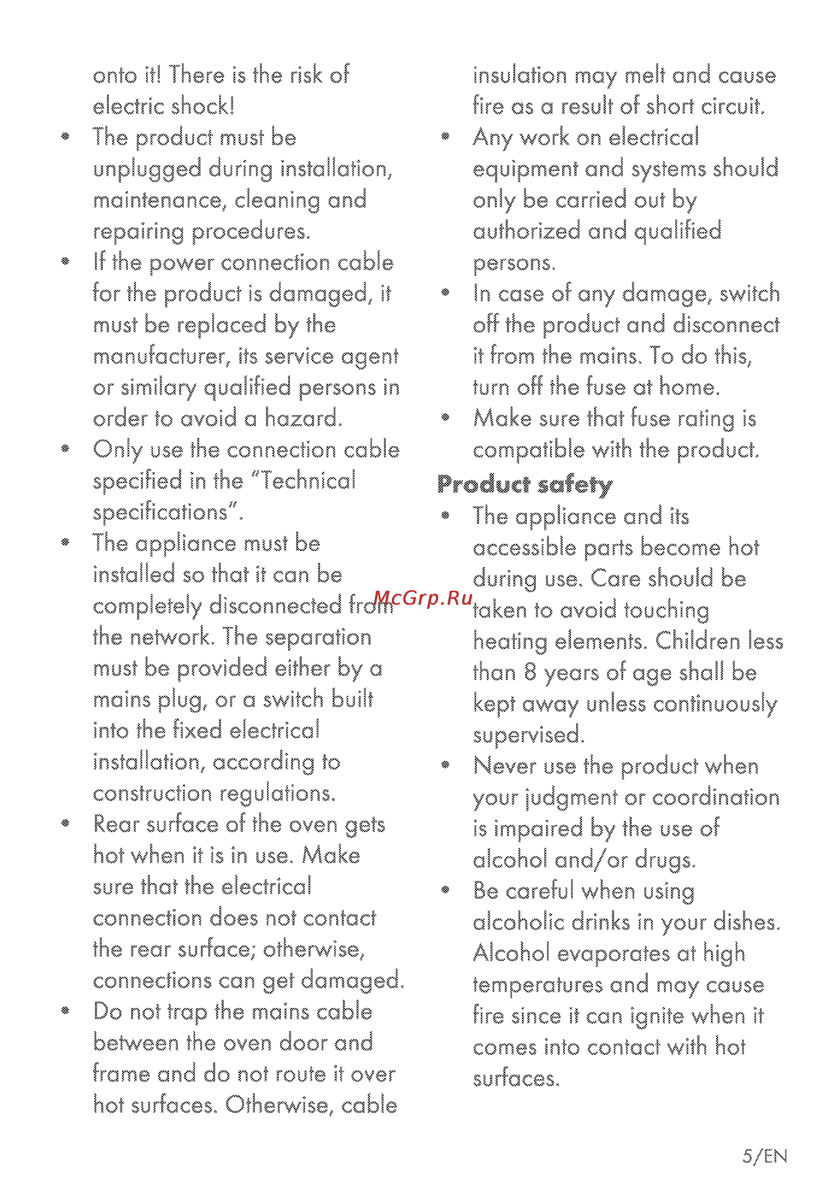 Grundig GEHM 46000 B [45/80] Product safety