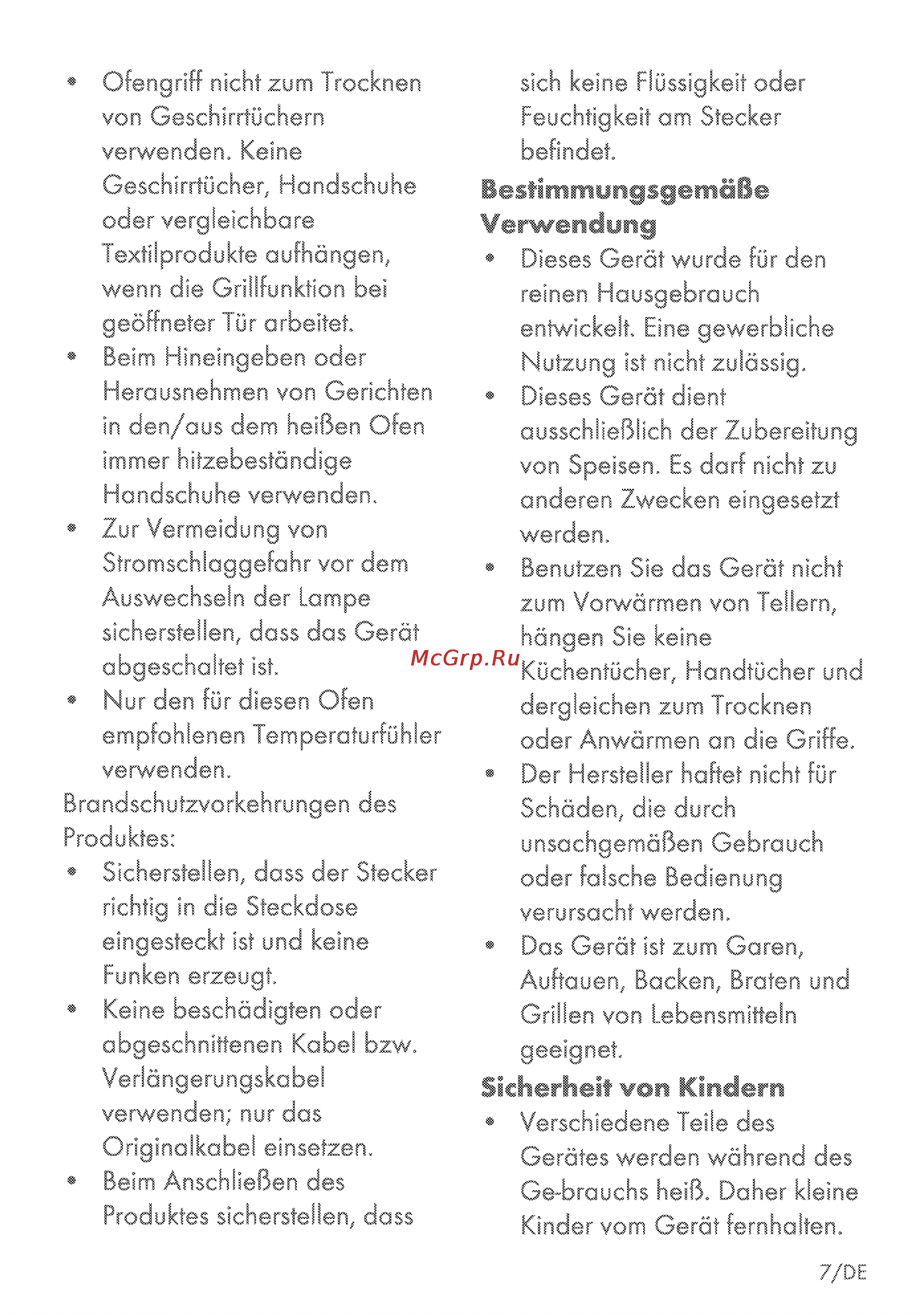Grundig GEHM 46000 B [7/80] Bestimmungsgemäße verwendung