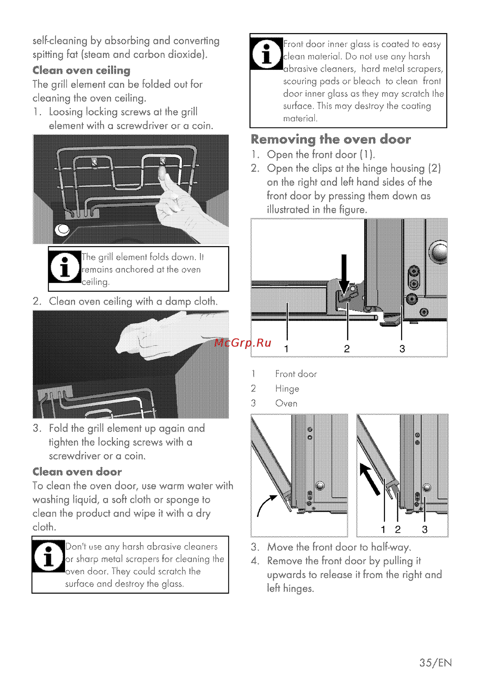 Grundig GEHM 46000 B [75/80] Removing the oven dear