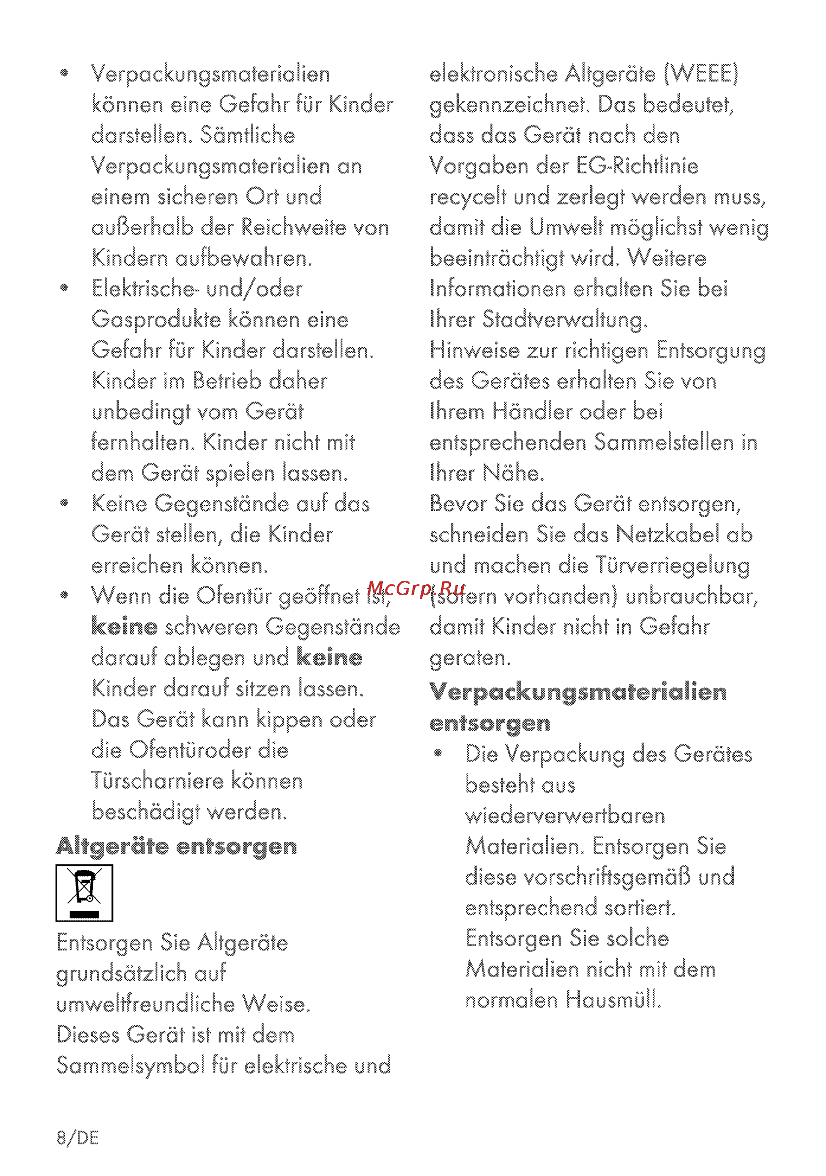 Grundig GEHM 46000 B [8/80] Altgeräte entsorgen