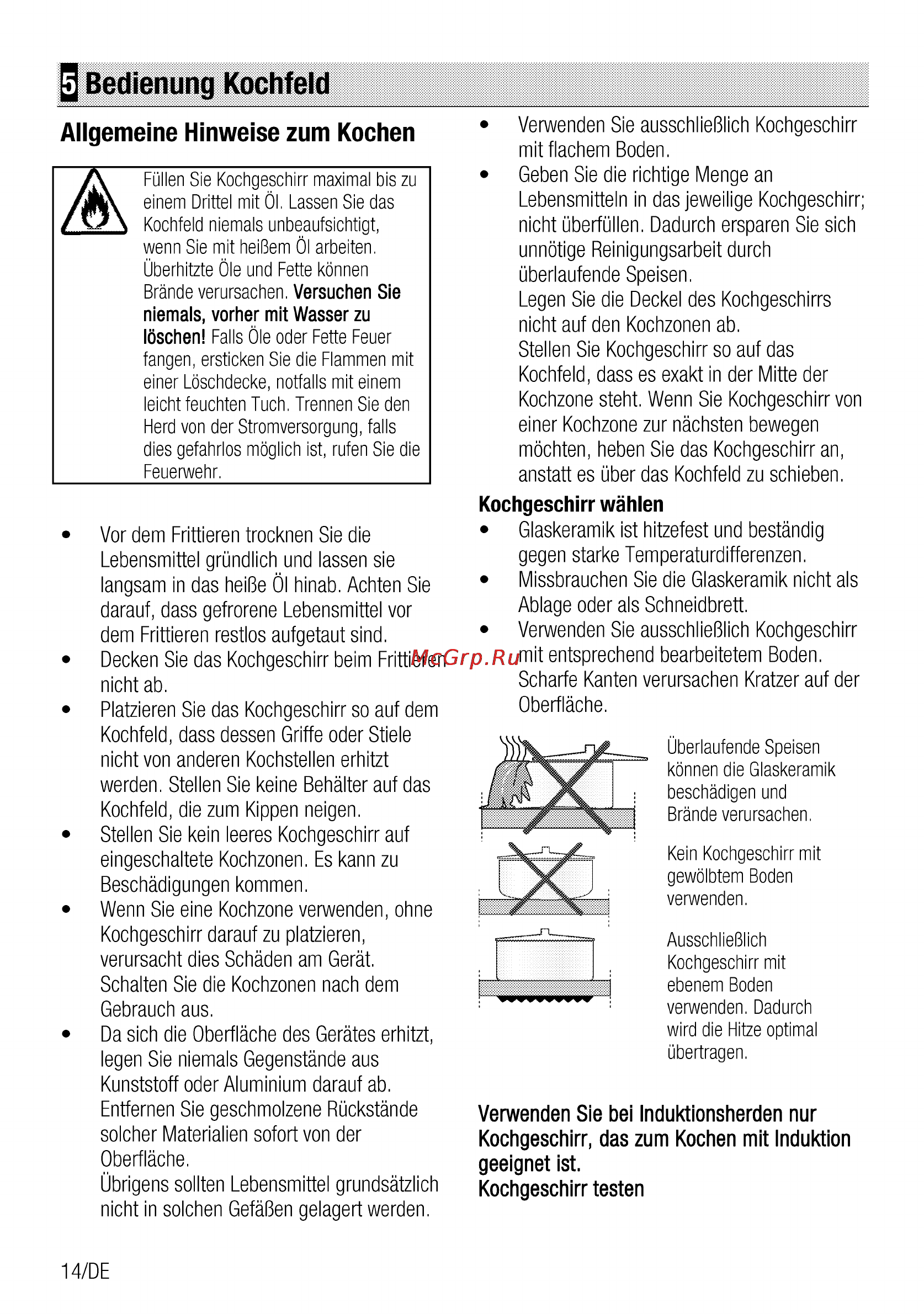 Grundig GIEI 624410 X [14/52] Bedienung kochfeld