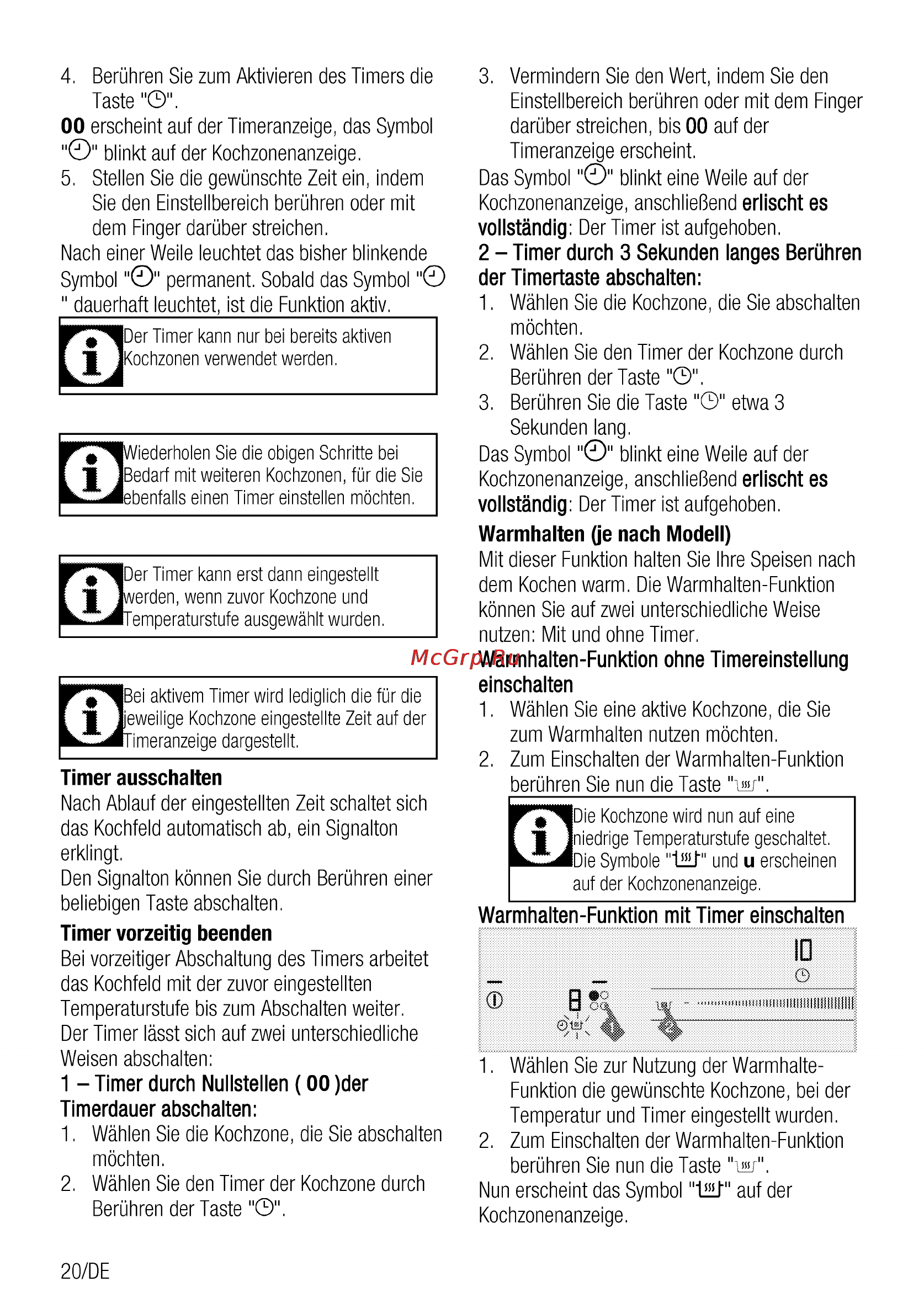 Grundig GIEI 624410 X [20/52] Timer durch nullstellen 00 der timerdauer abschalten